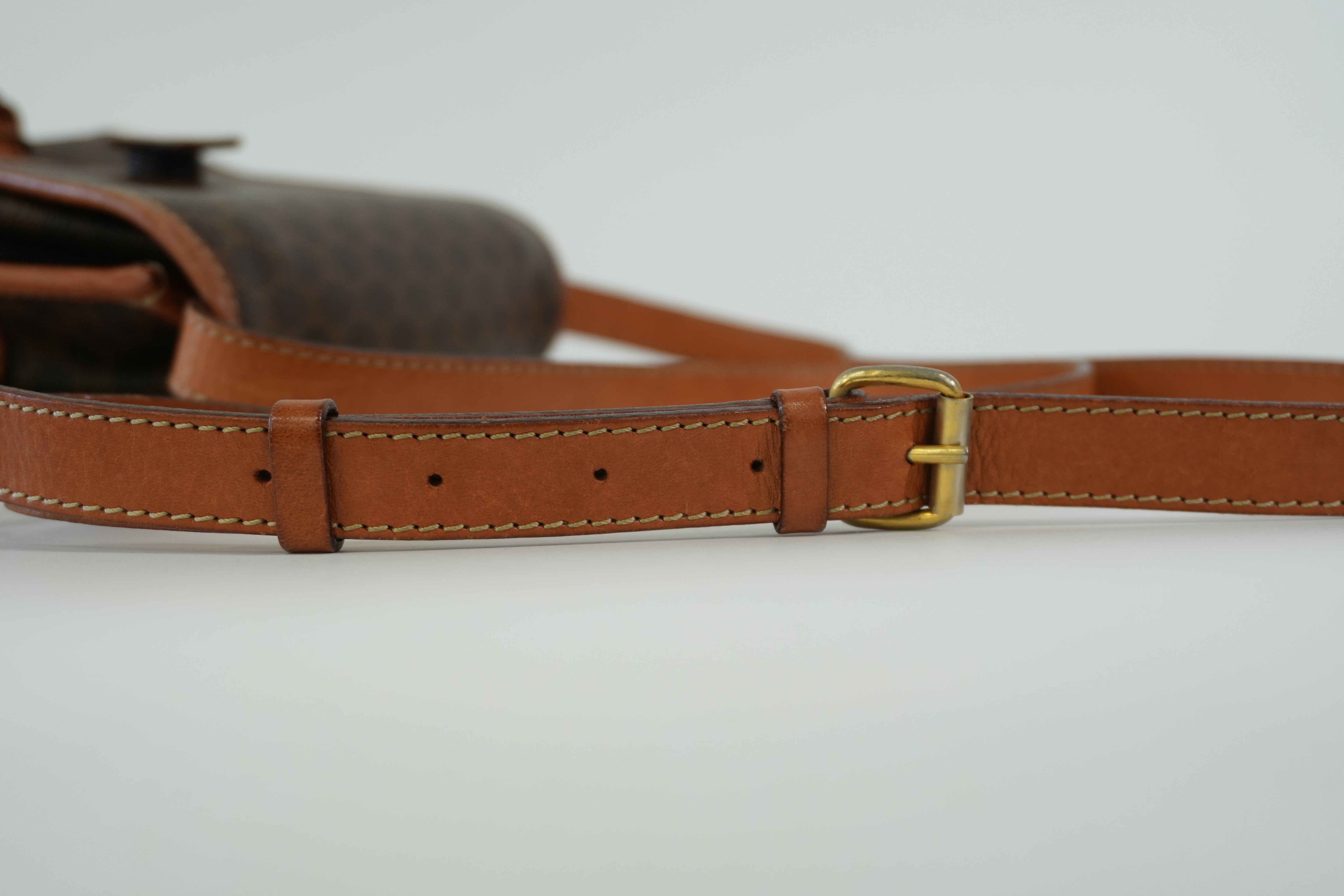 Pre-owned Celine Macadam Shoulder Bag Brown