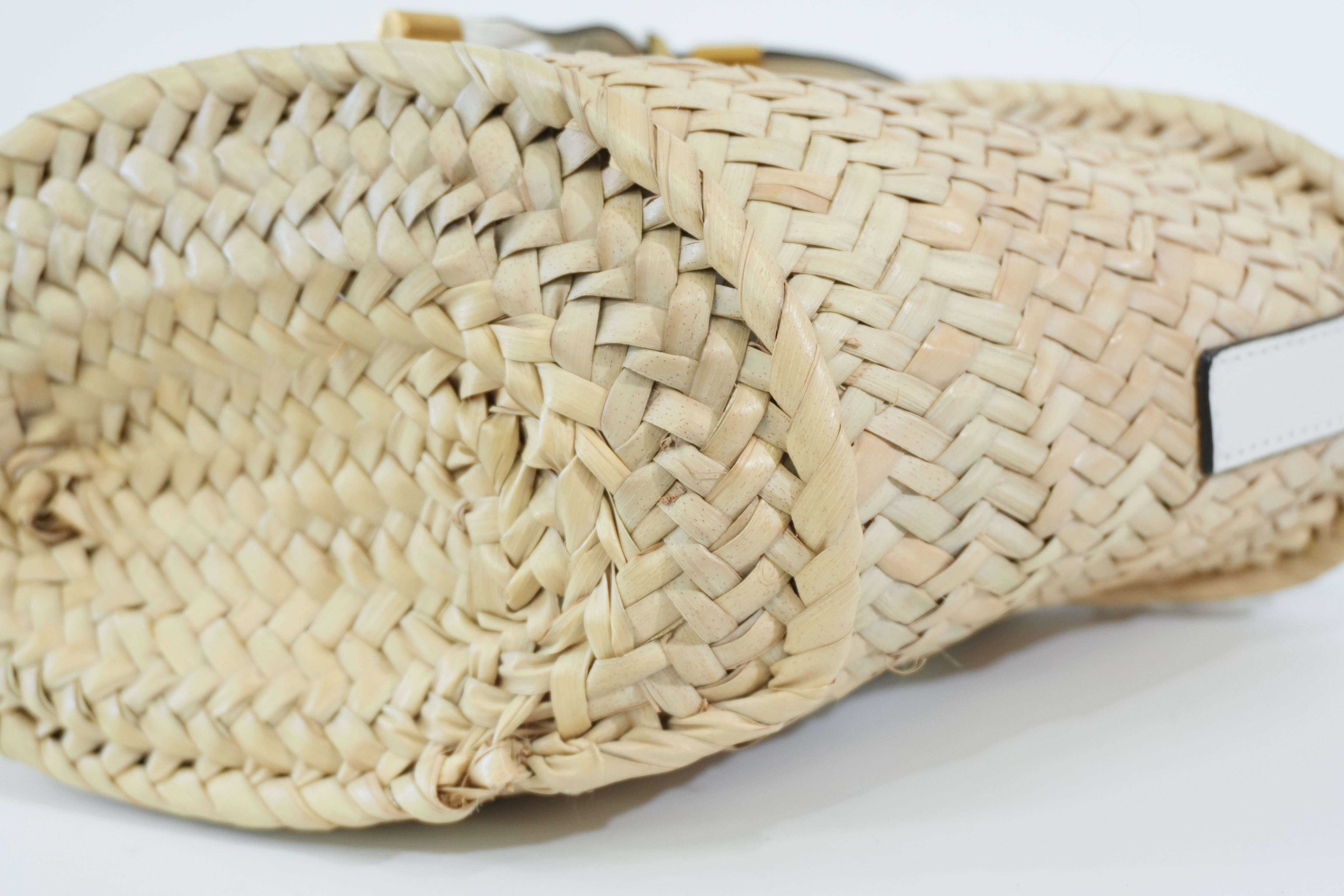 Pre-owned Chloe Raffia Shoulder Bag White