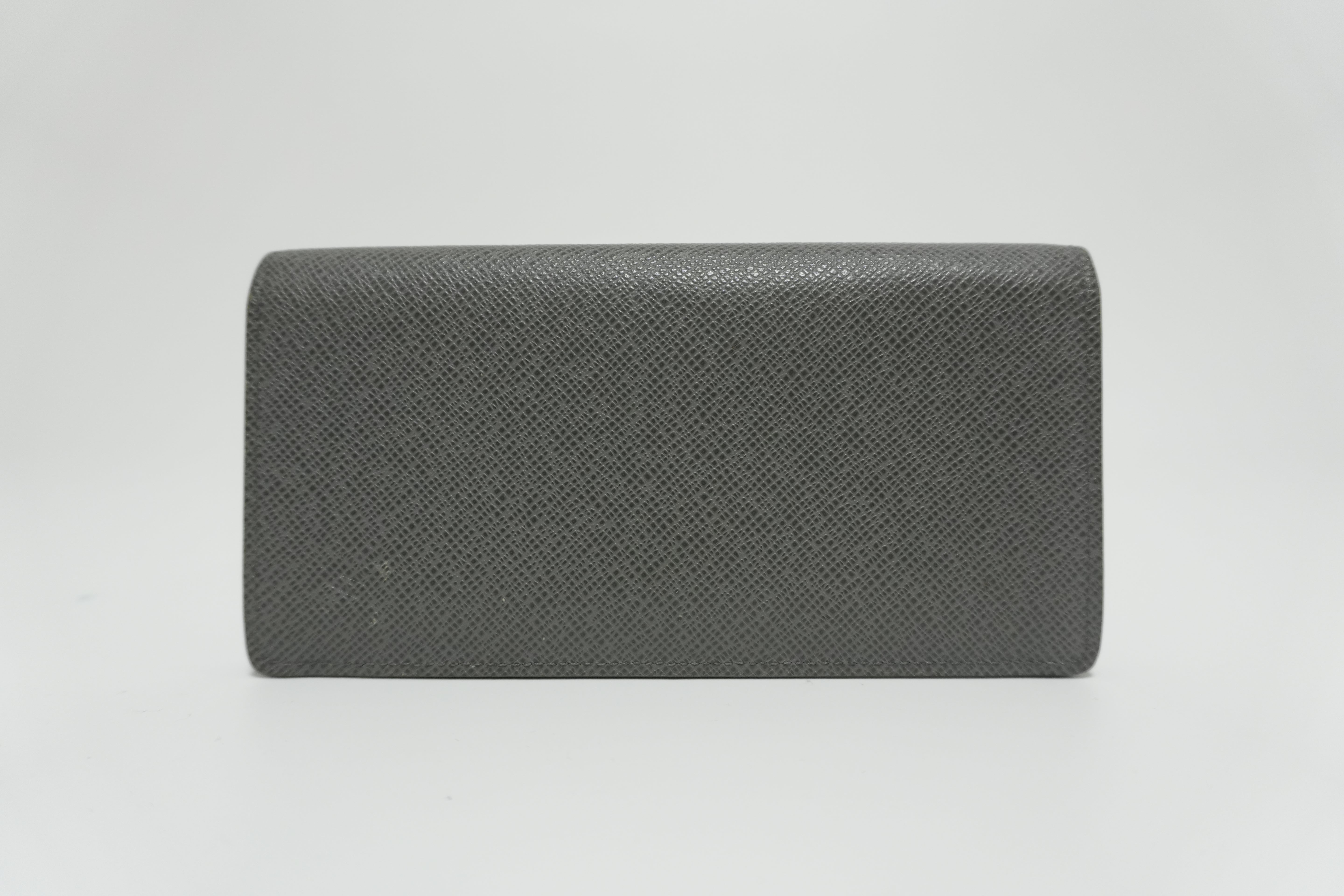 Louis Vuitton Taiga Portfolio Wallet Grey Used