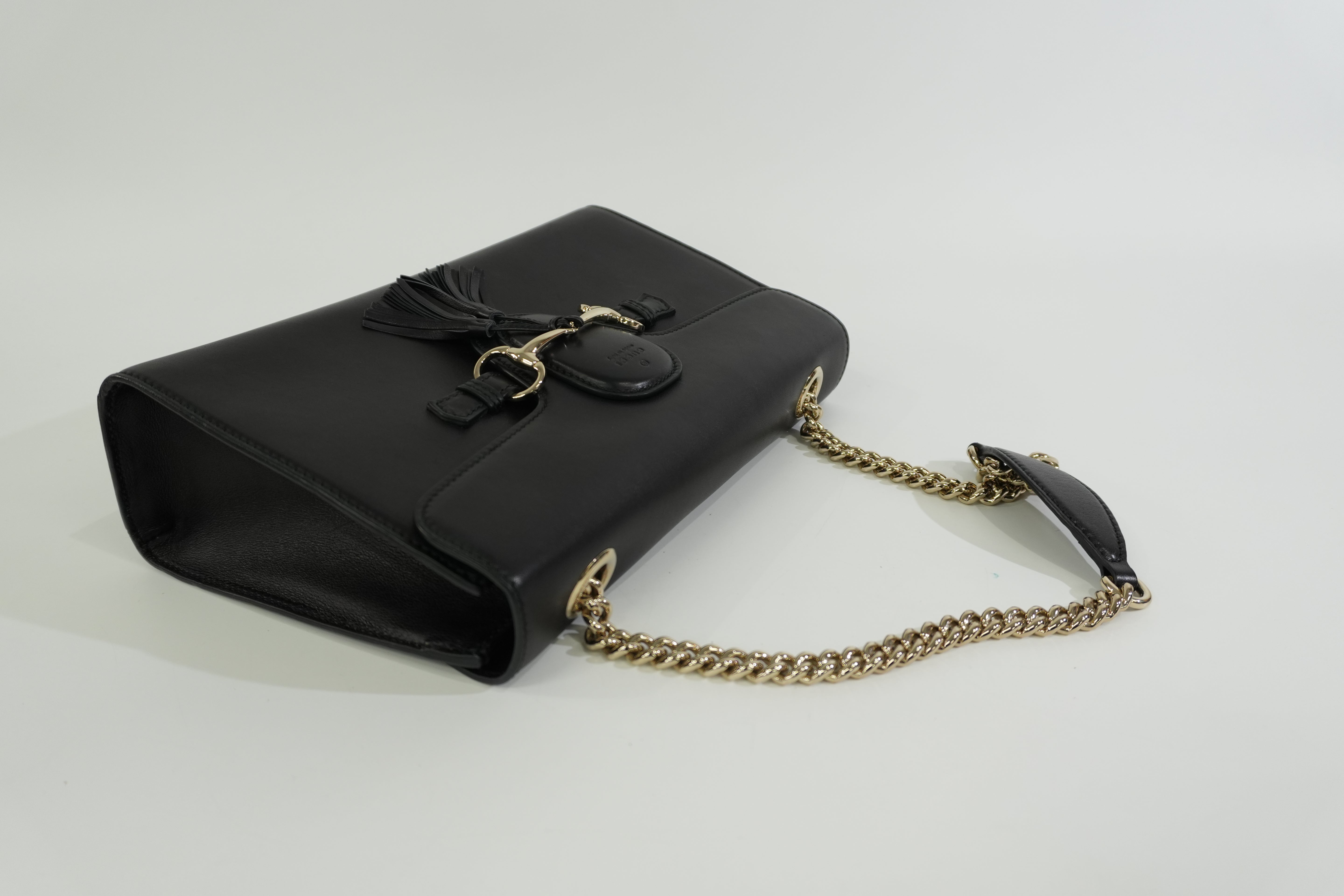 Pre-owned Gucci Emily Chain Shoulder Bag Black