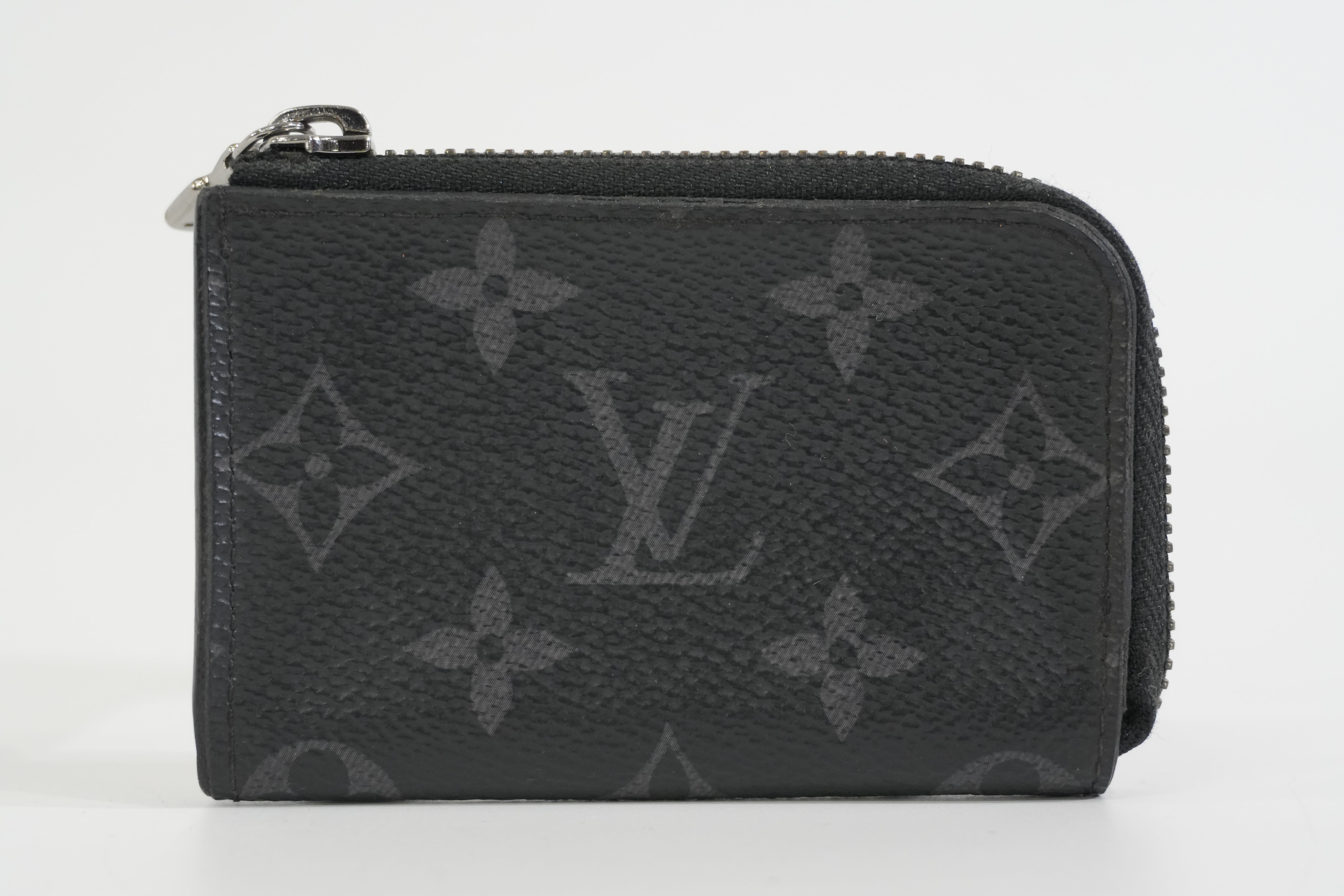 Pre-owned Louis Vuitton Monogram Card Case Black