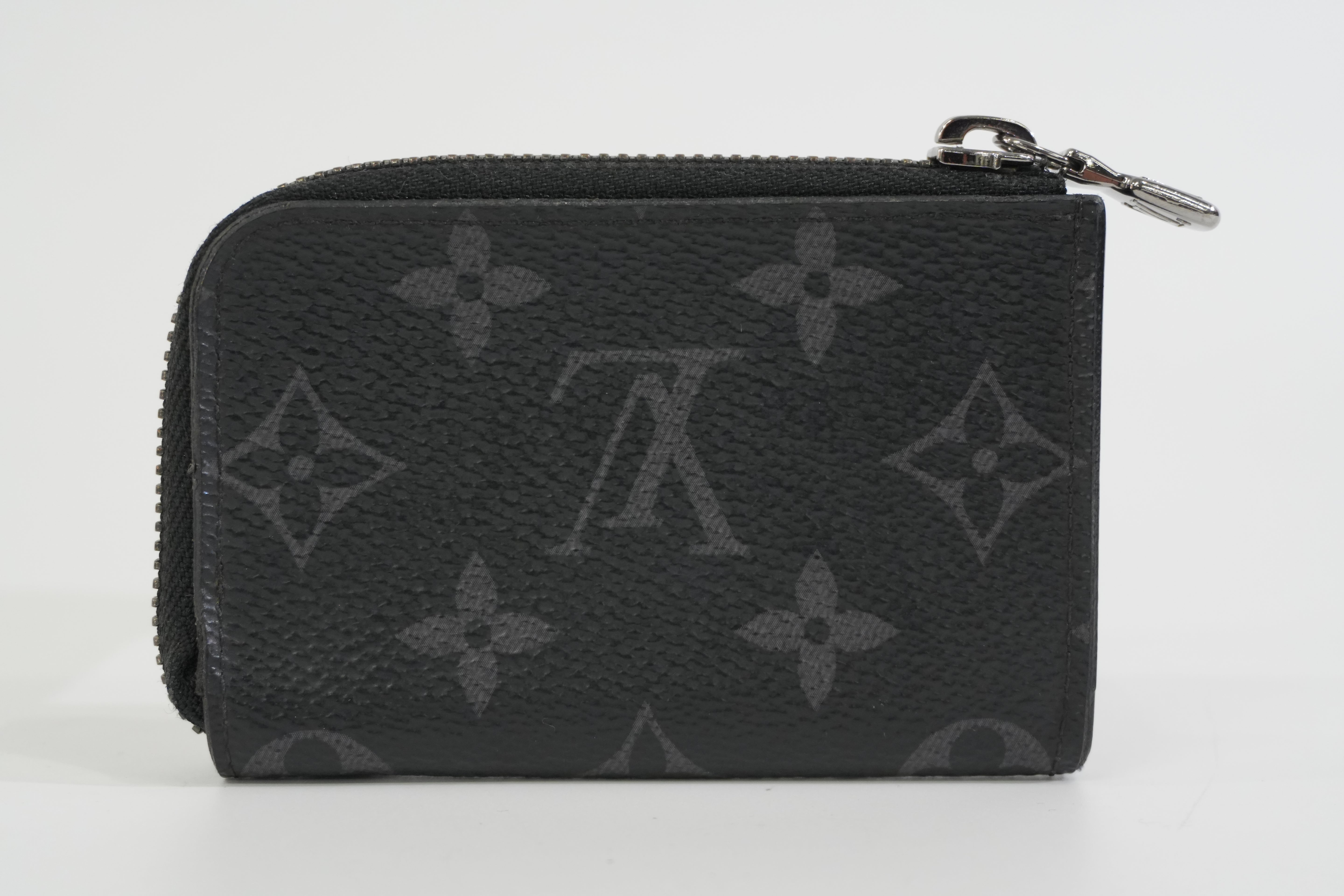 Pre-owned Louis Vuitton Monogram Card Case Black