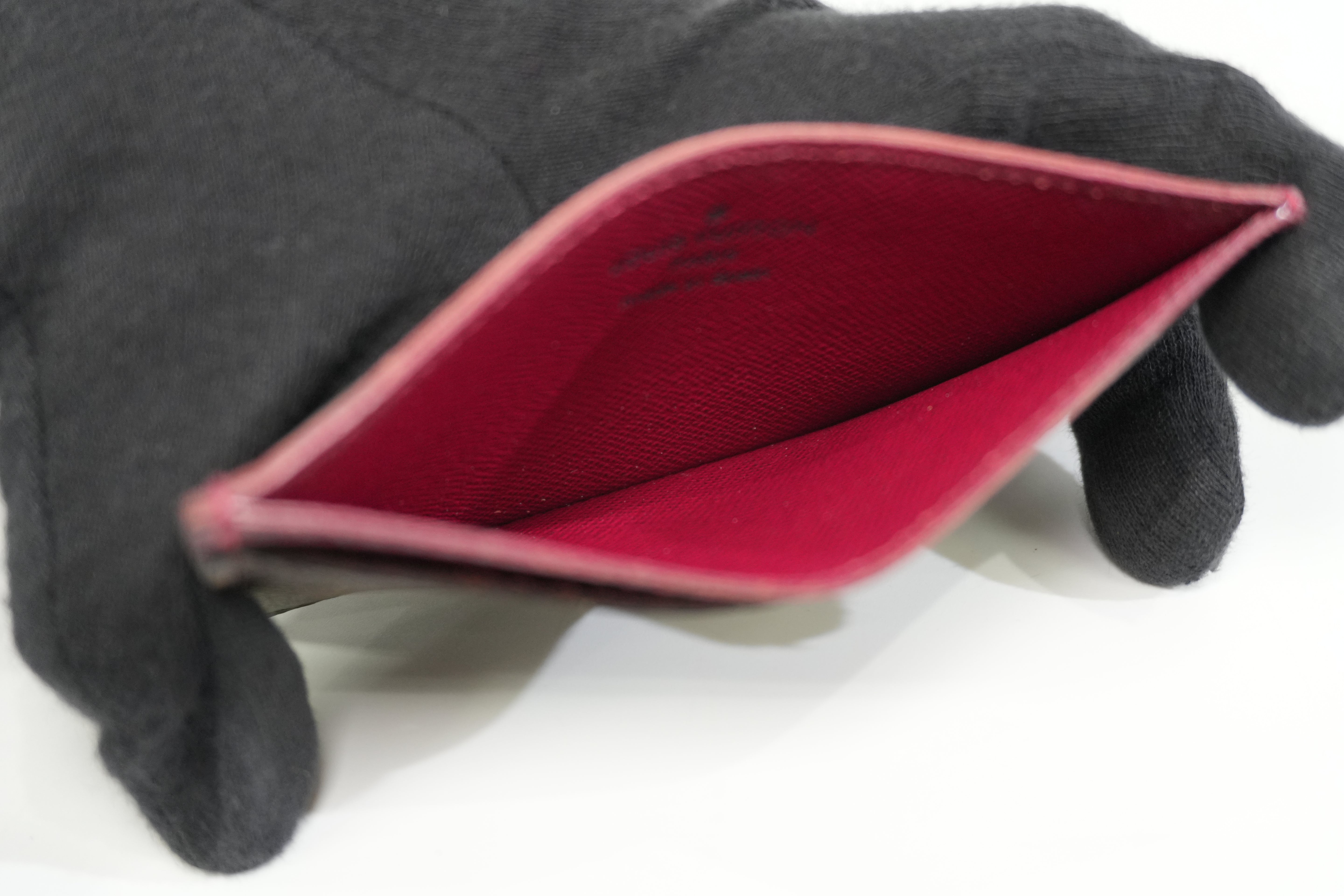 Pre-owned Louis Vuitton Monogram Card Case Rauge Fauviste