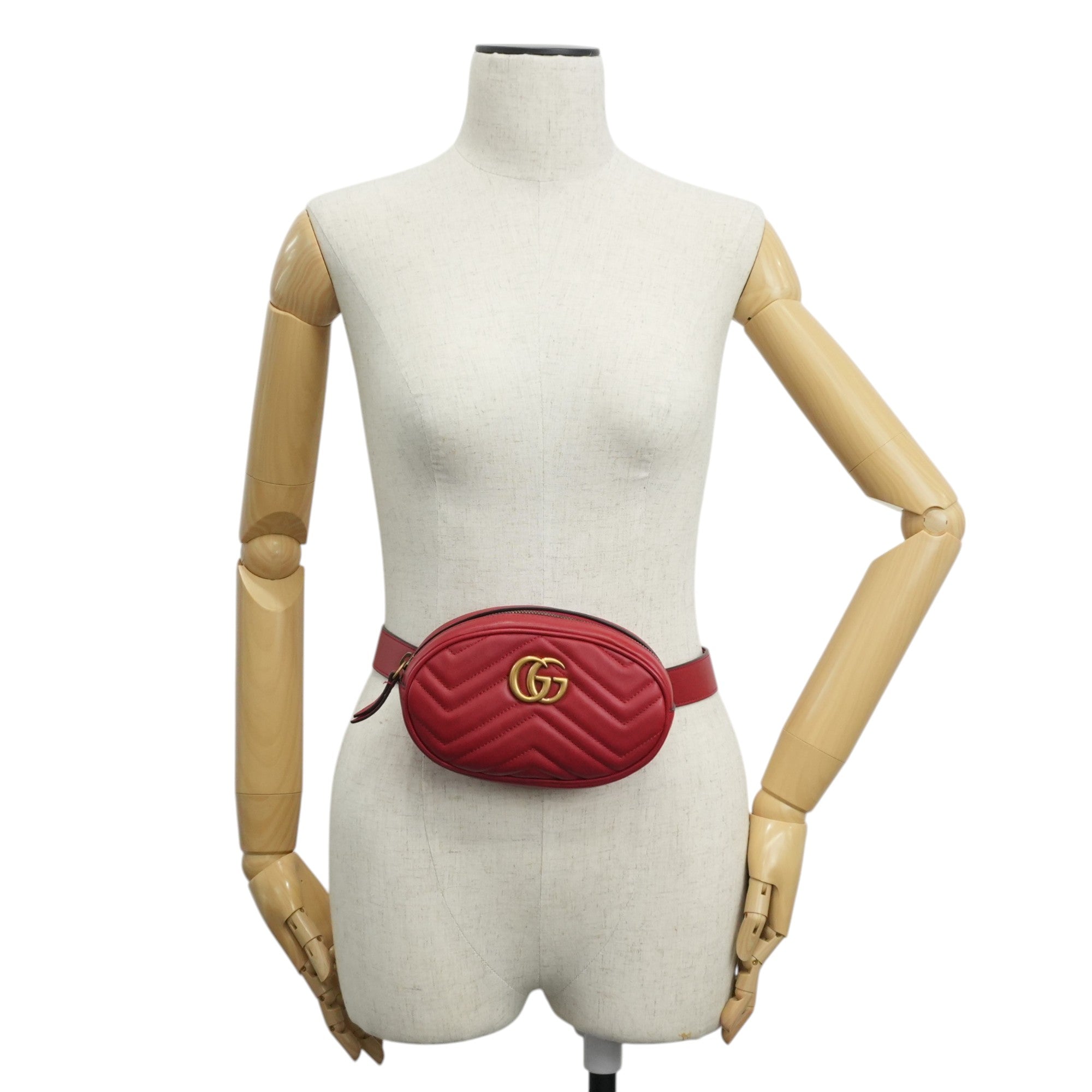 Gucci Marmont Waist Bag Red Size 75 Used