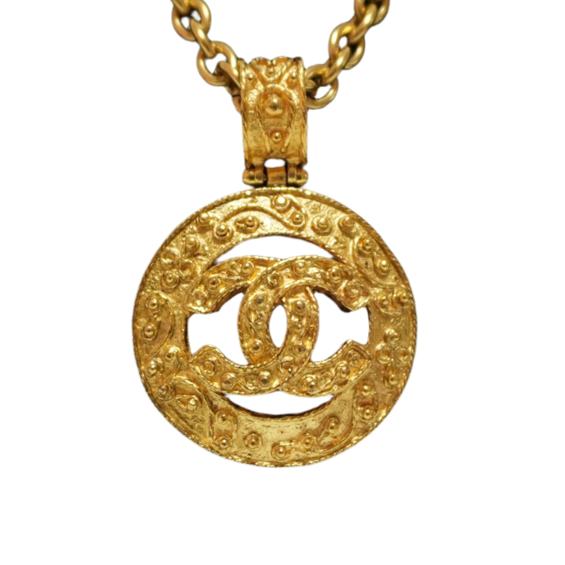 Chanel Vintage Coco Mark Necklace Used