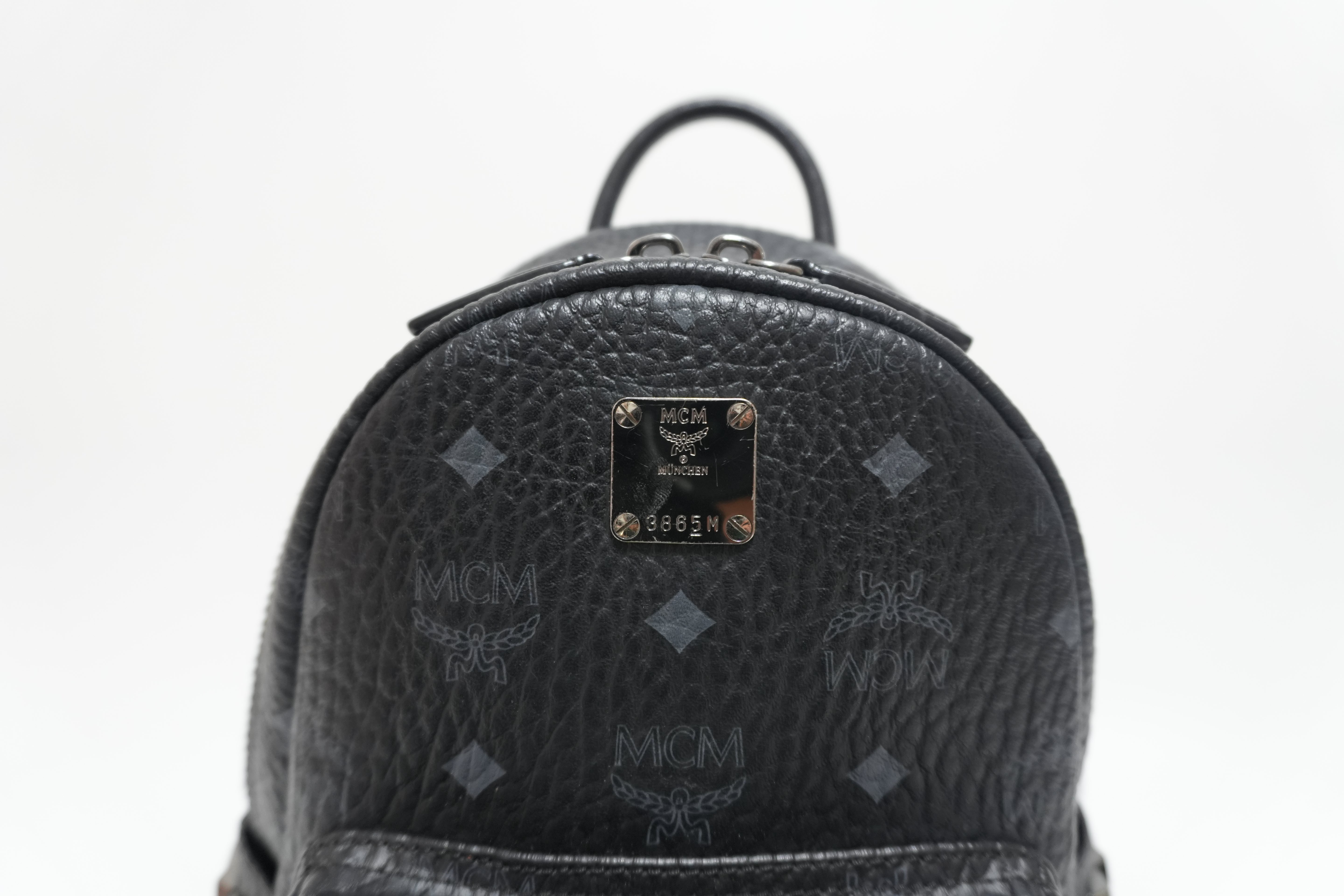 MCM Canvas Backpack Black Used