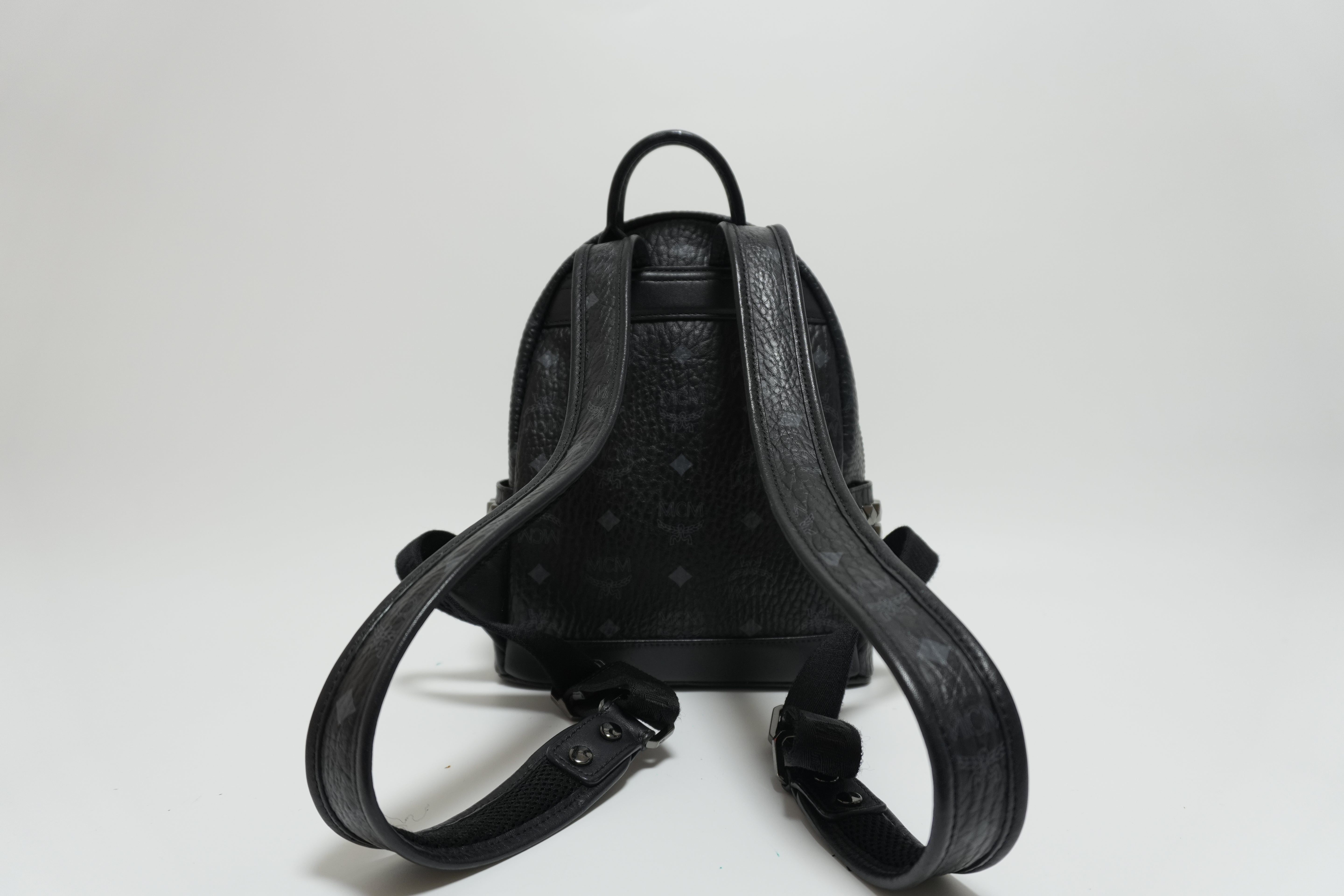 MCM Canvas Backpack Black Used