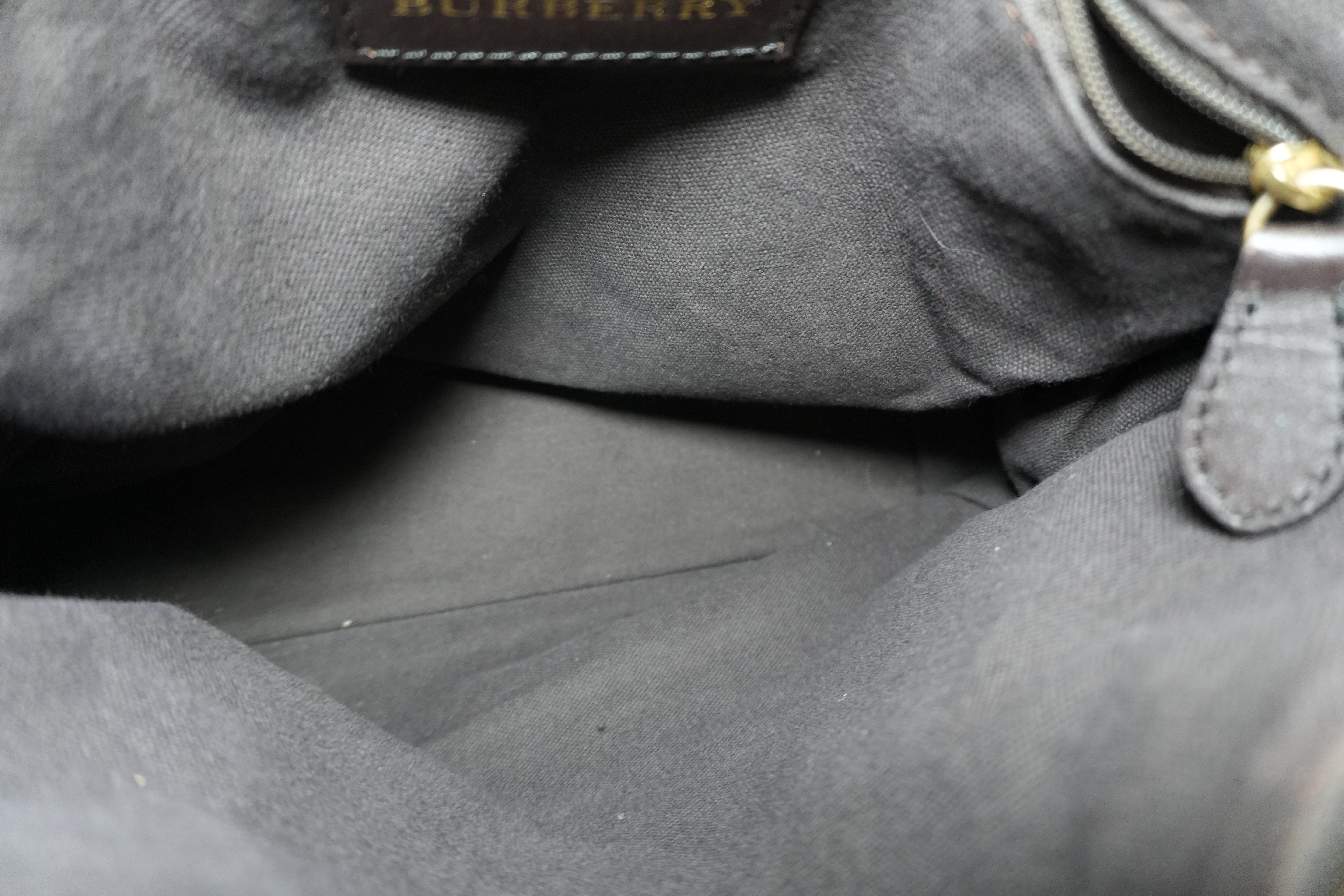 Pre-owned Burberry Haymarket Check Golderton Tote Bag Beige