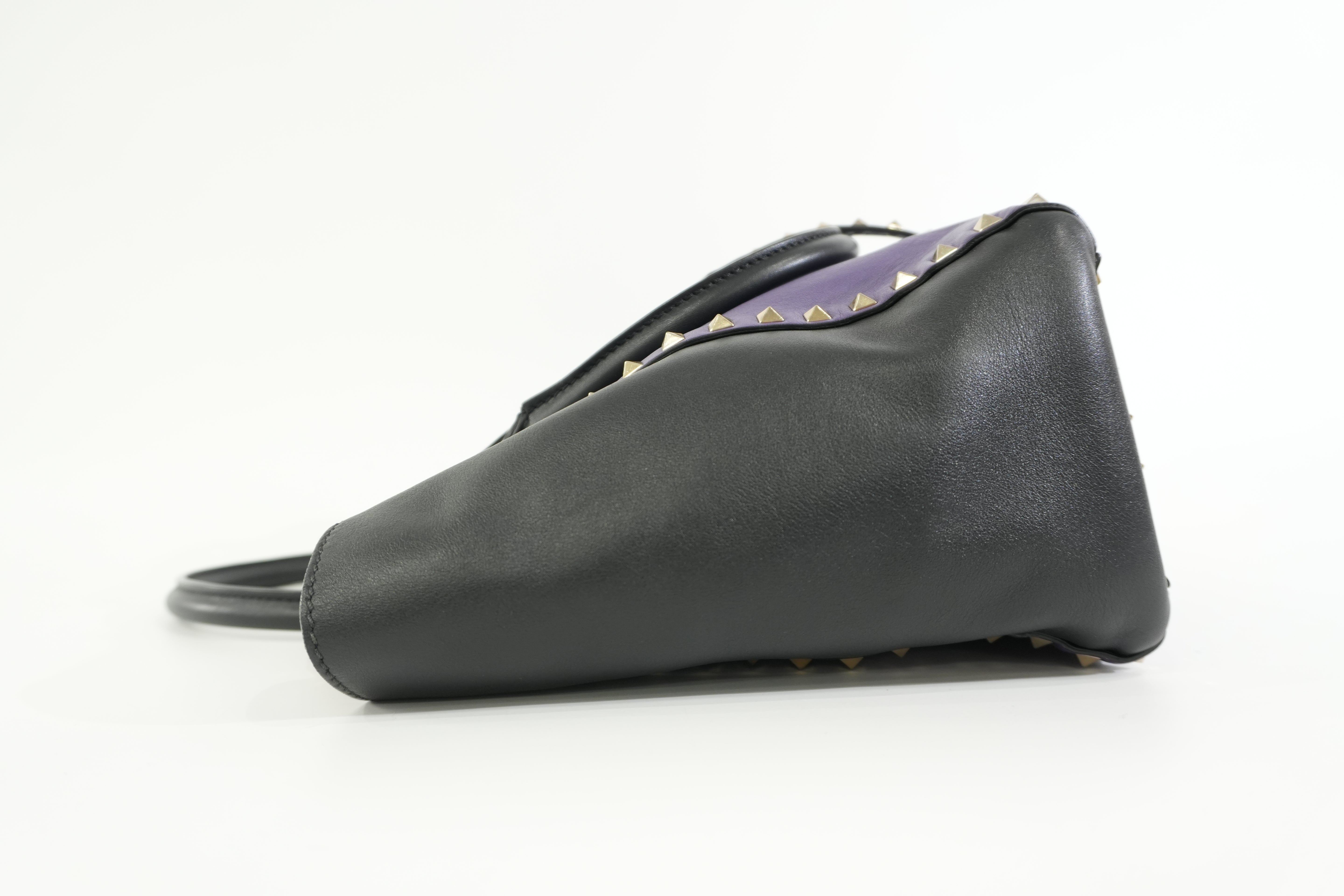 Pre-owned Valentino Two Way Studded Shoulder Bag Purple