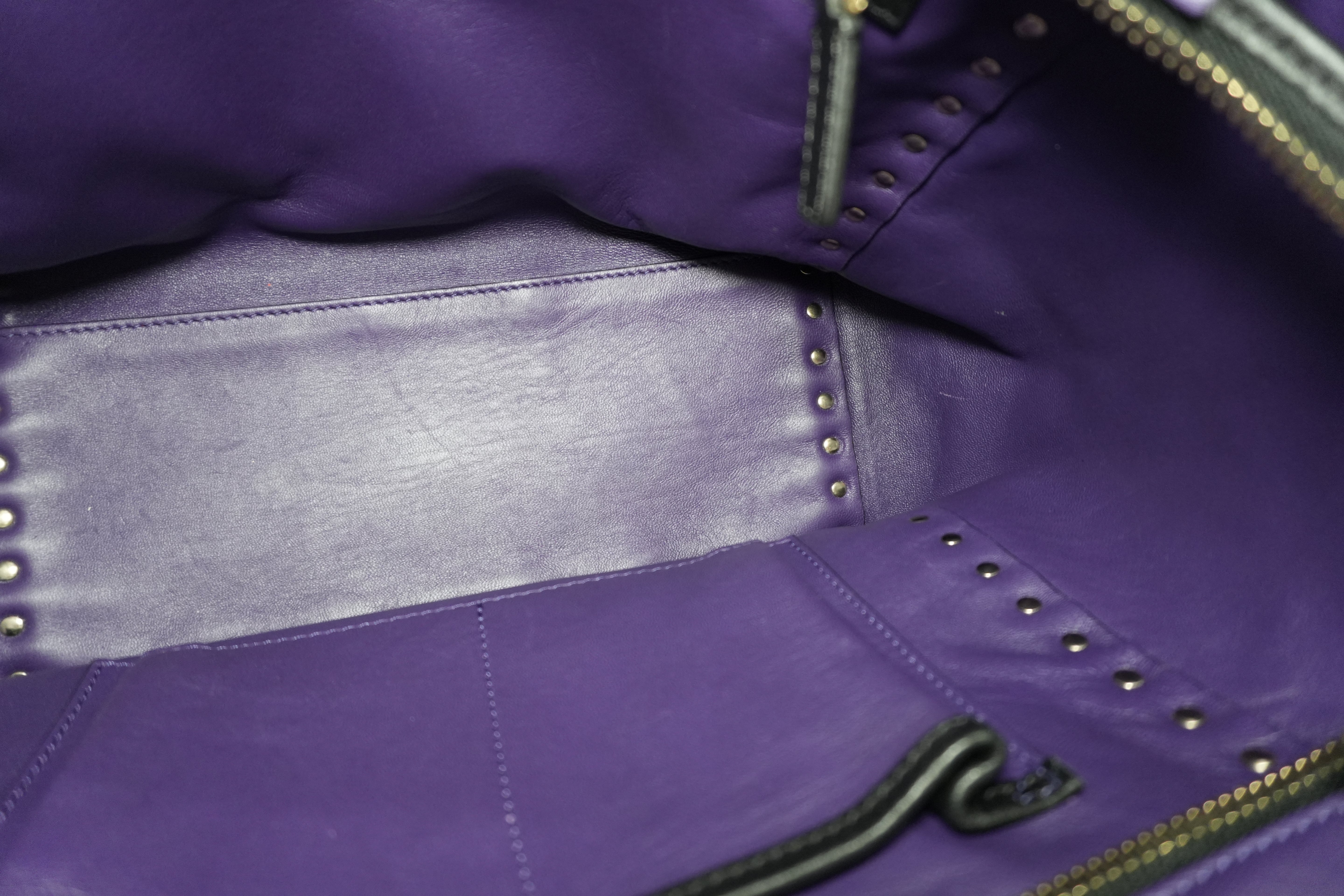 Pre-owned Valentino Two Way Studded Shoulder Bag Purple