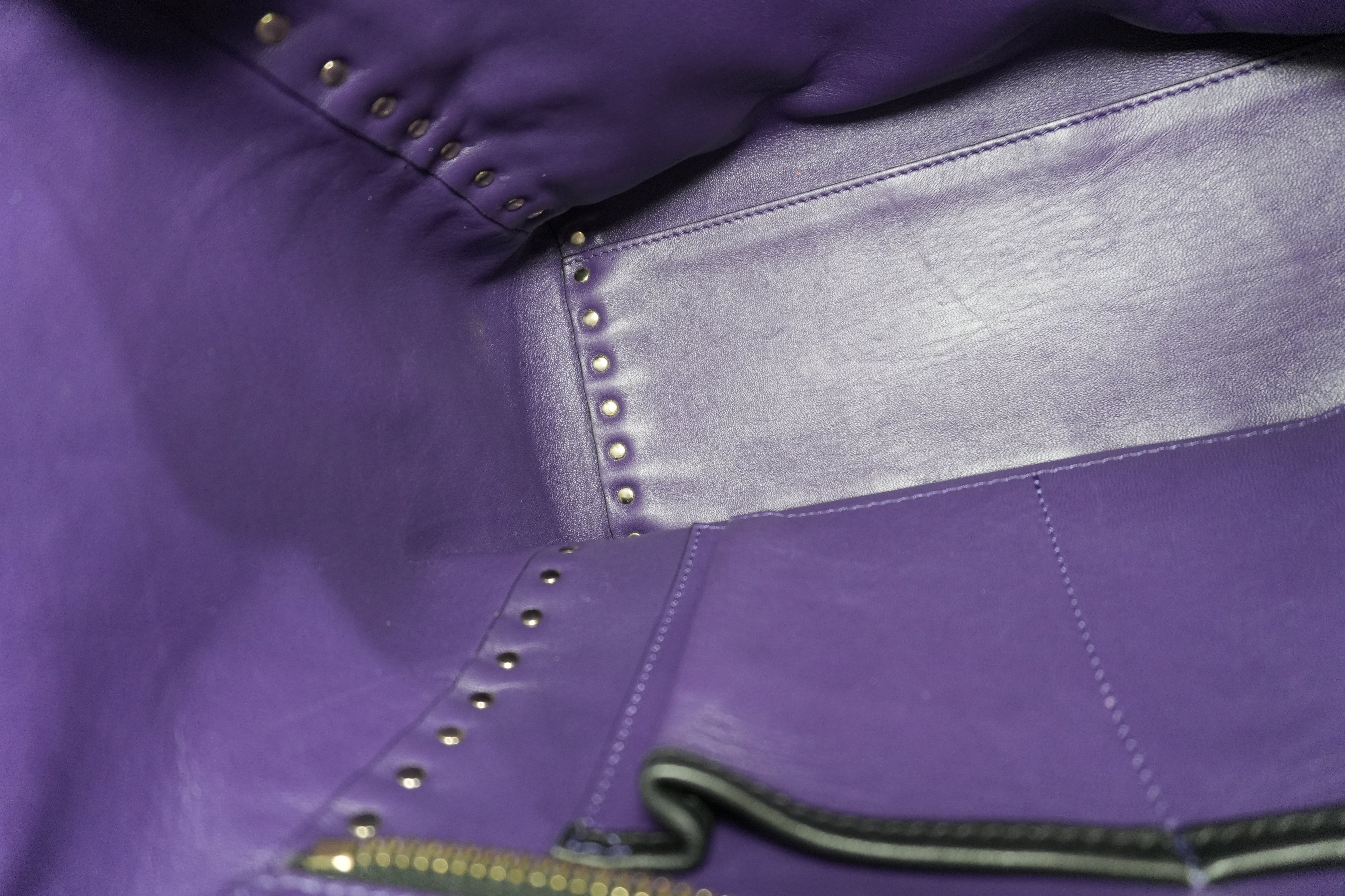 Pre-owned Valentino Two Way Studded Shoulder Bag Purple