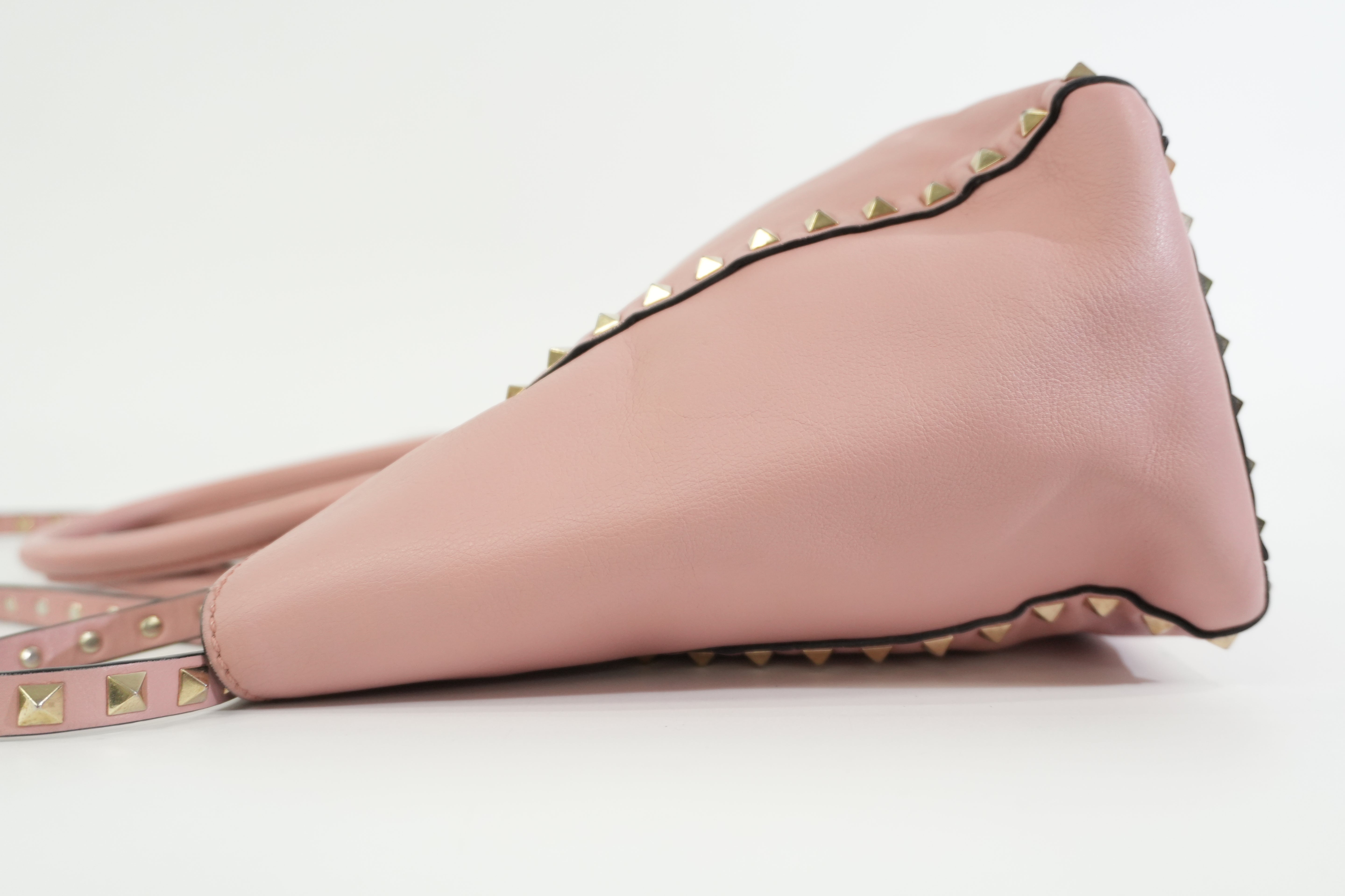 Pre-owned Valentino Two Way Studded Shoulder Bag Pink