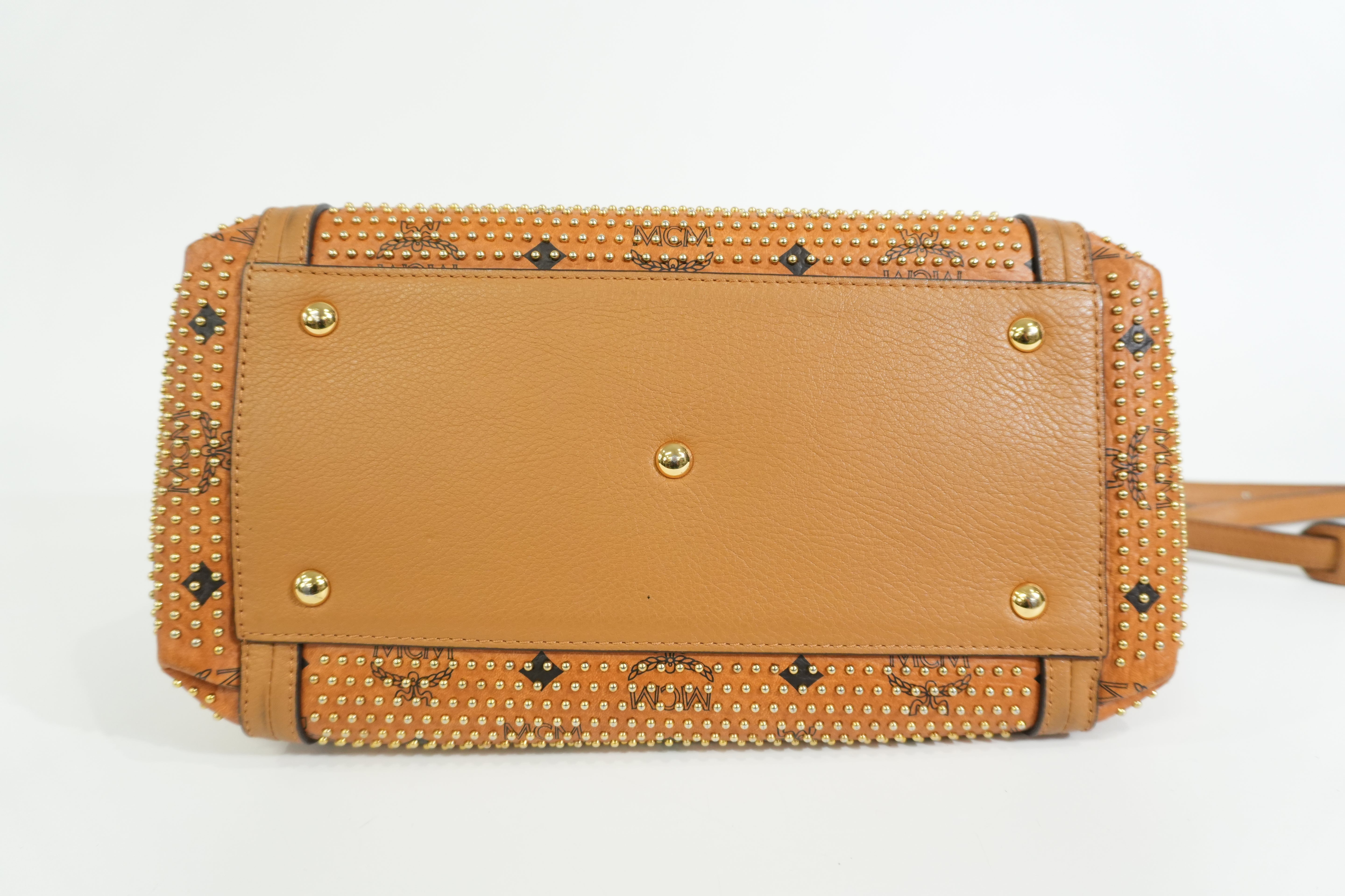 Pre-owned MCM Two Way Boston Bag Cognac