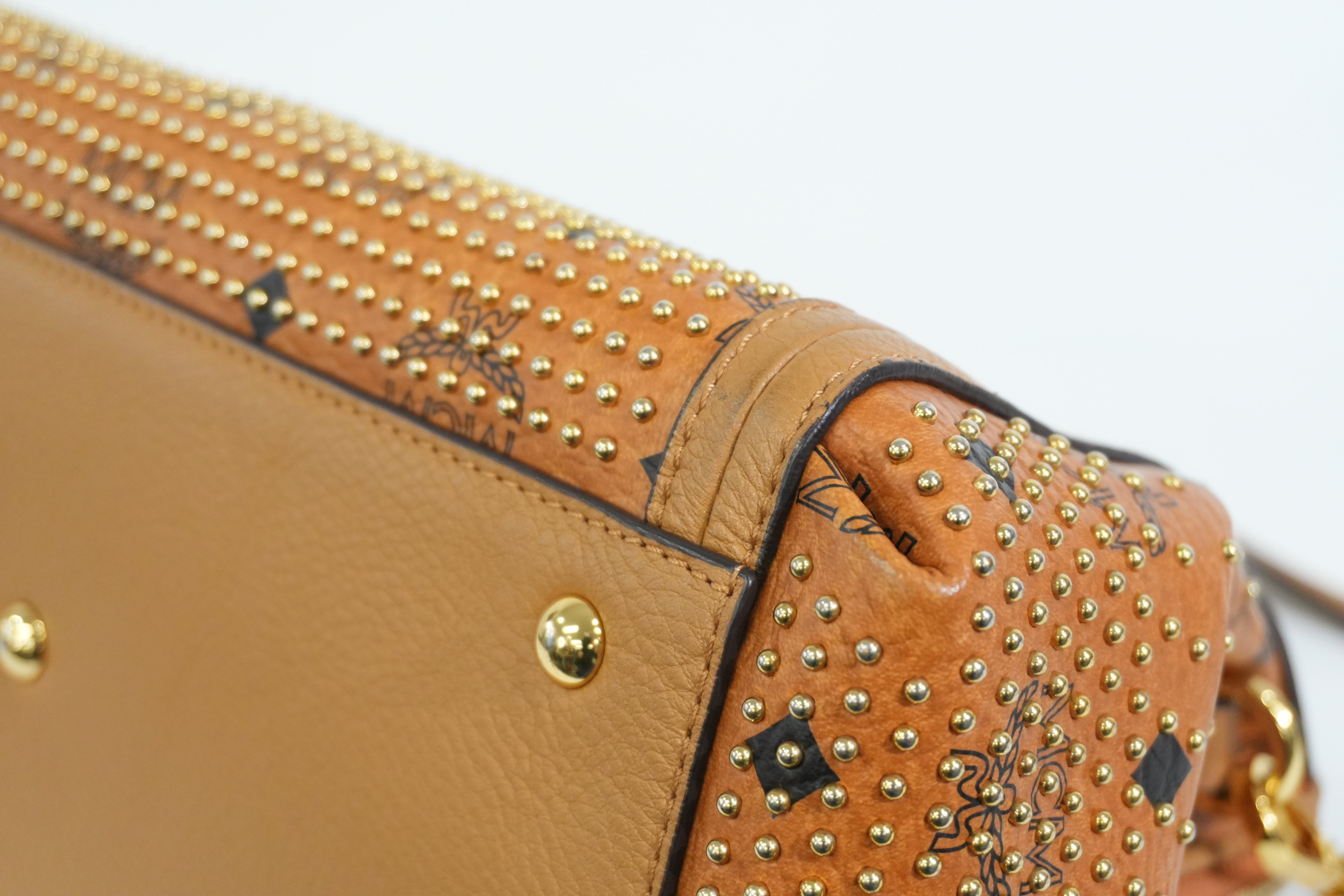 Pre-owned MCM Two Way Boston Bag Cognac