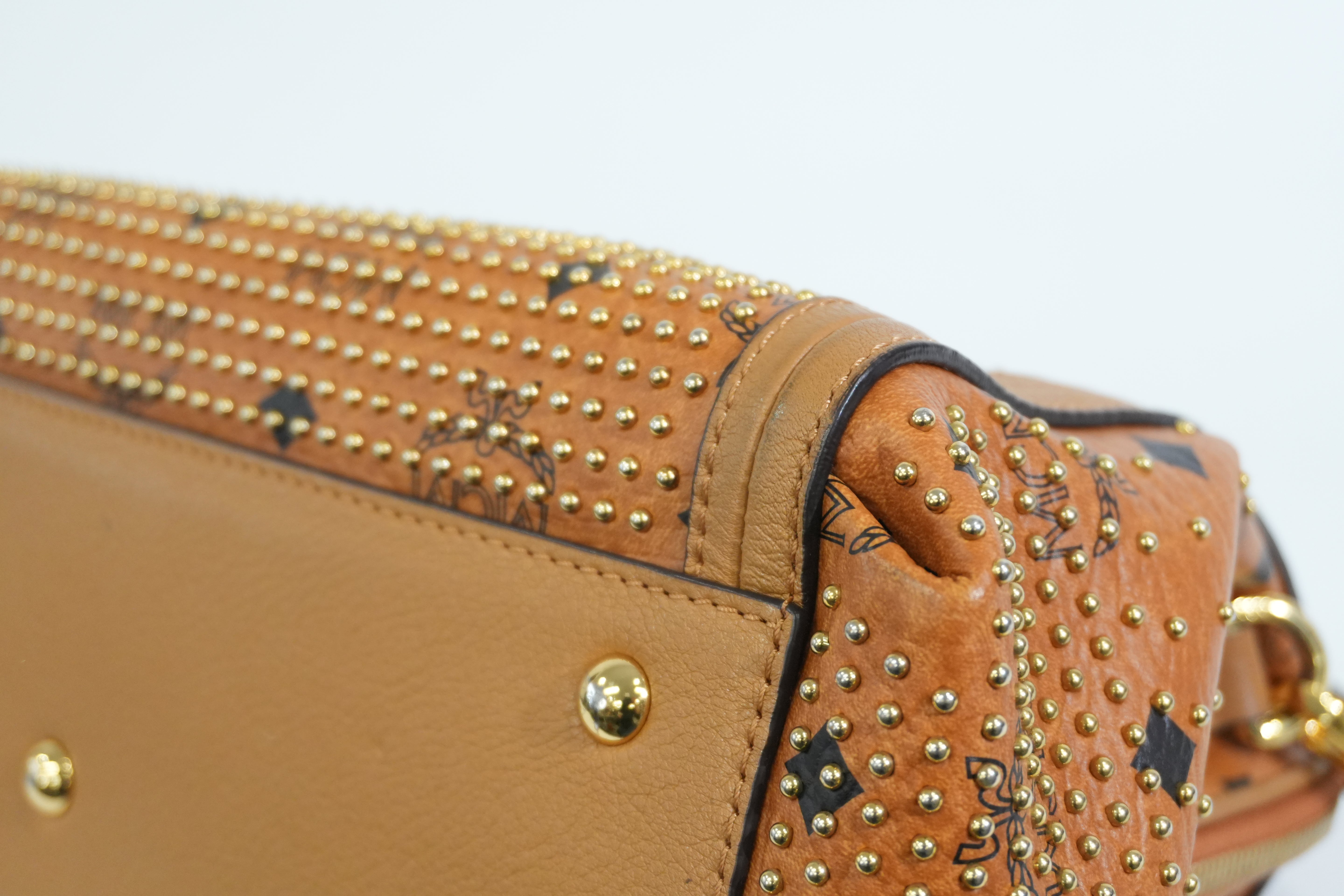 Pre-owned MCM Two Way Boston Bag Cognac