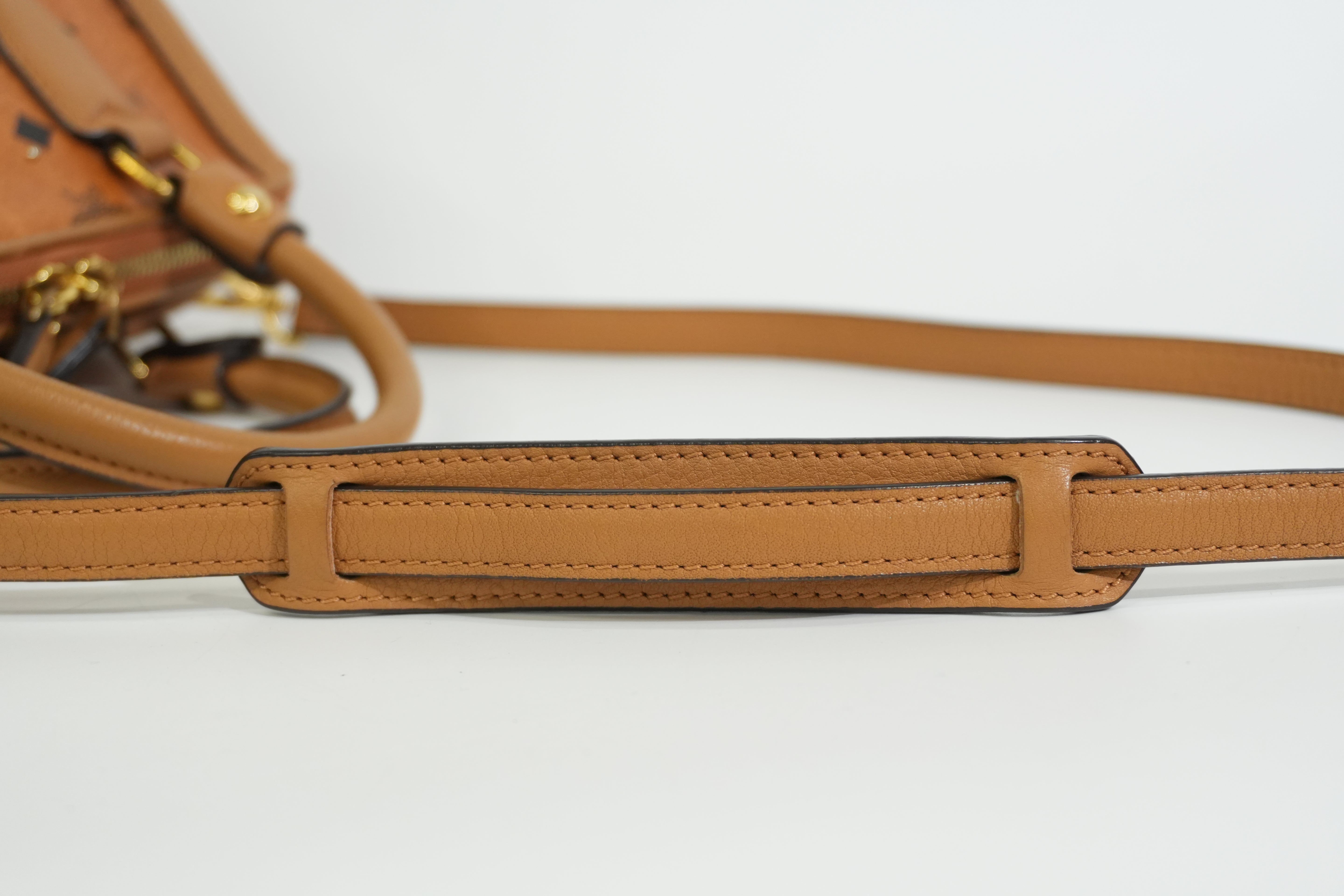 Pre-owned MCM Two Way Boston Bag Cognac