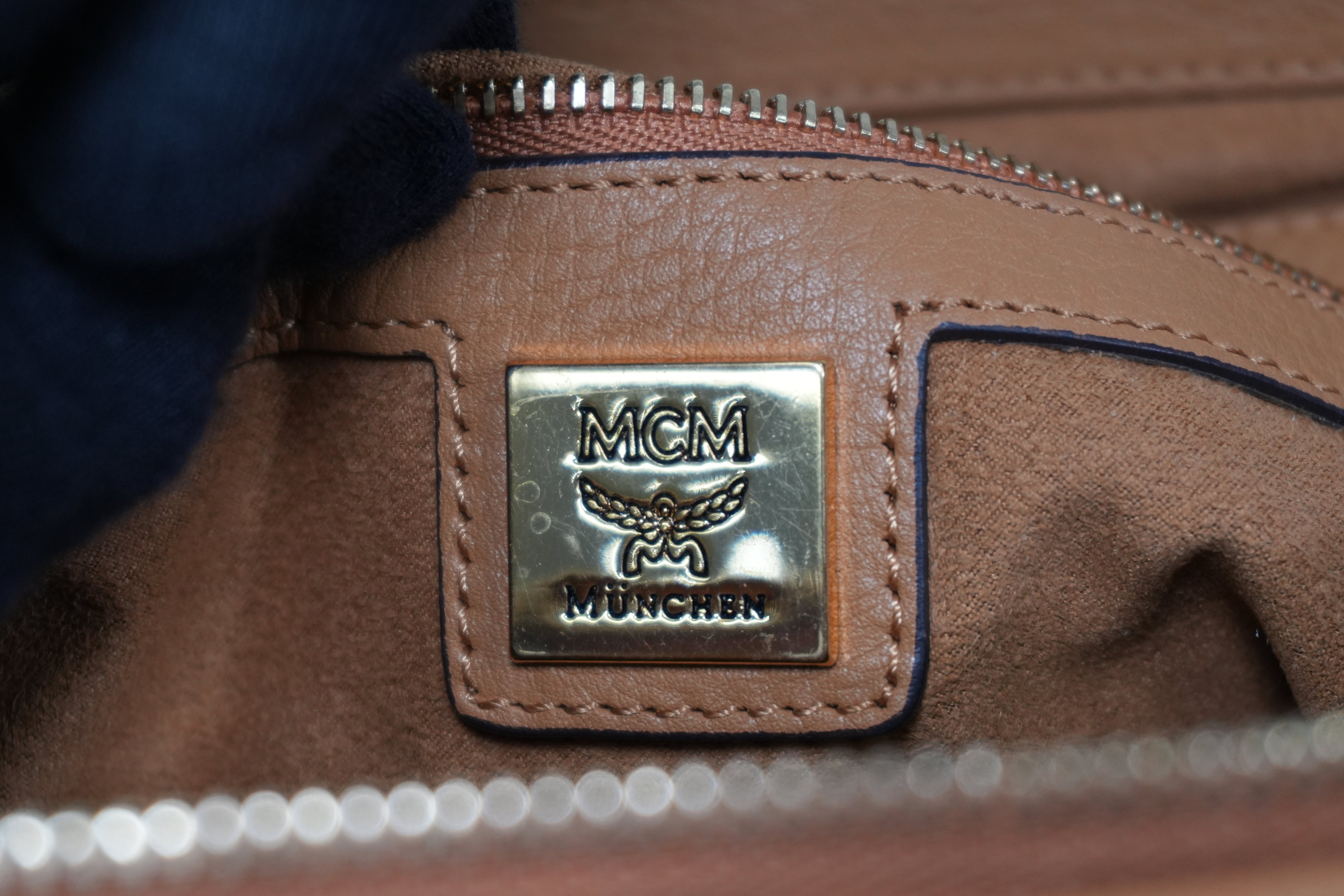 Pre-owned MCM Two Way Boston Bag Cognac