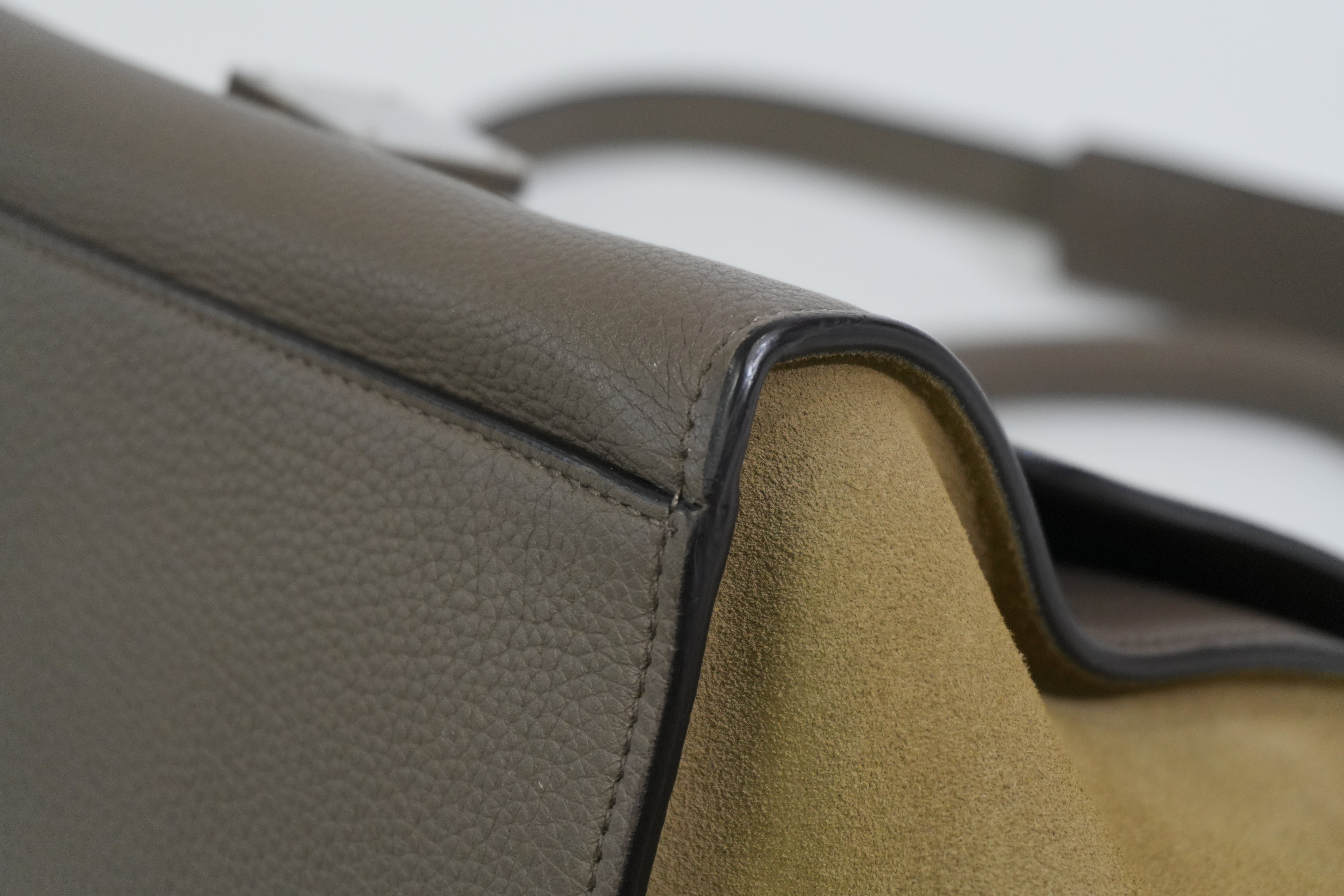 Pre-owned Celine Trapeze Two Way Shoulder Bag Taupe Gray