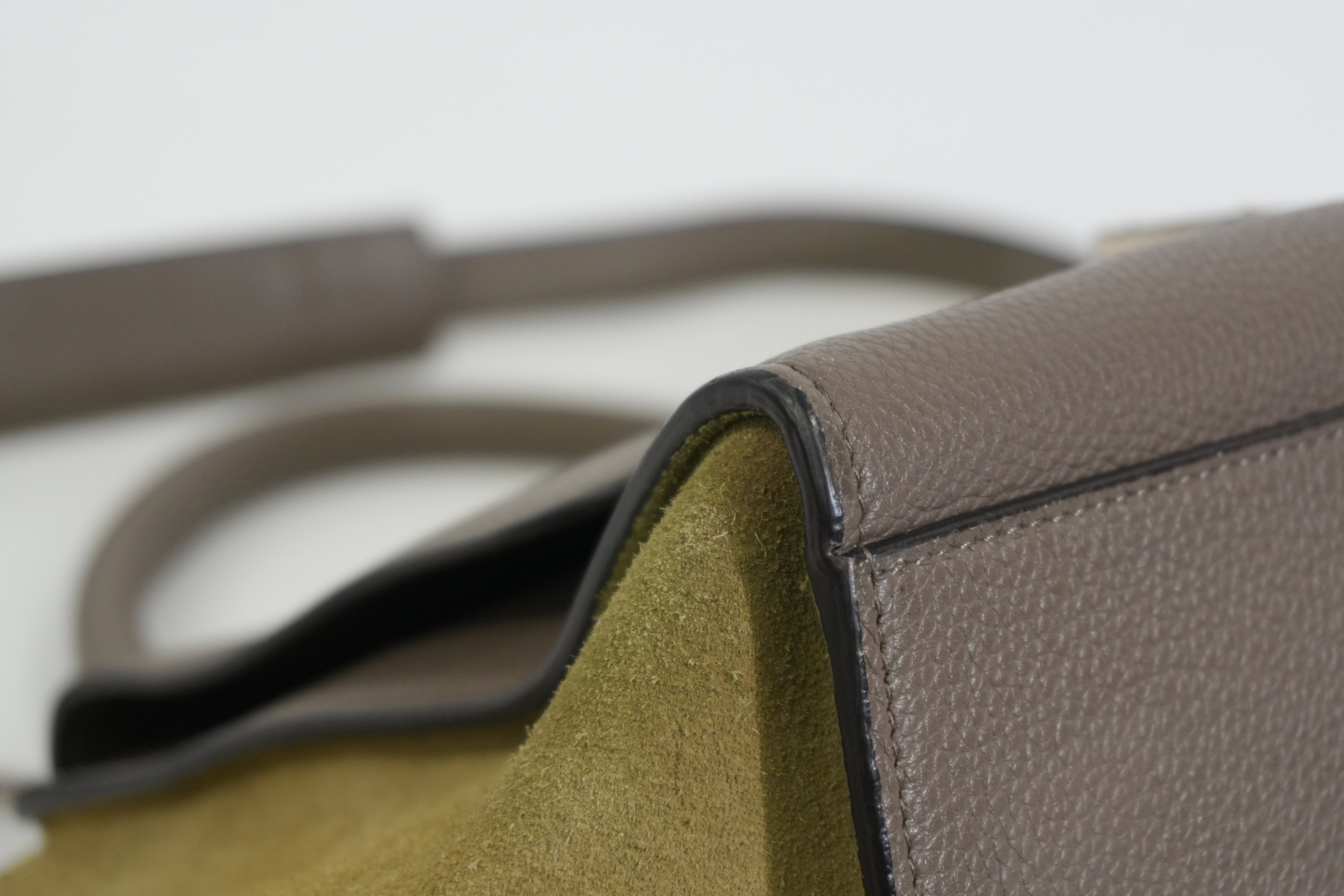 Pre-owned Celine Trapeze Two Way Shoulder Bag Taupe Gray