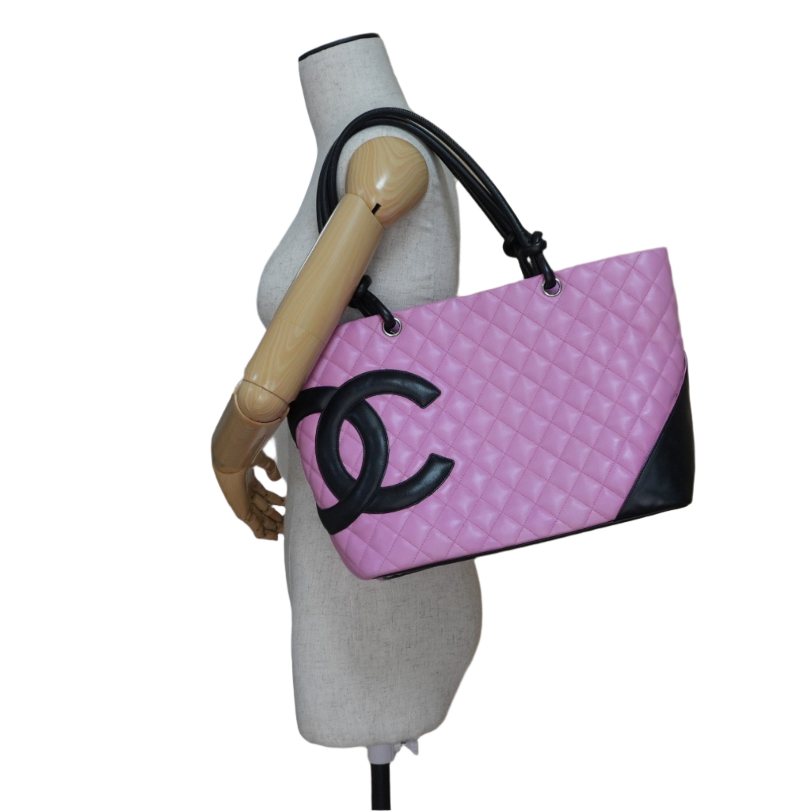 Chanel Cambon Tote Bag Pink Used