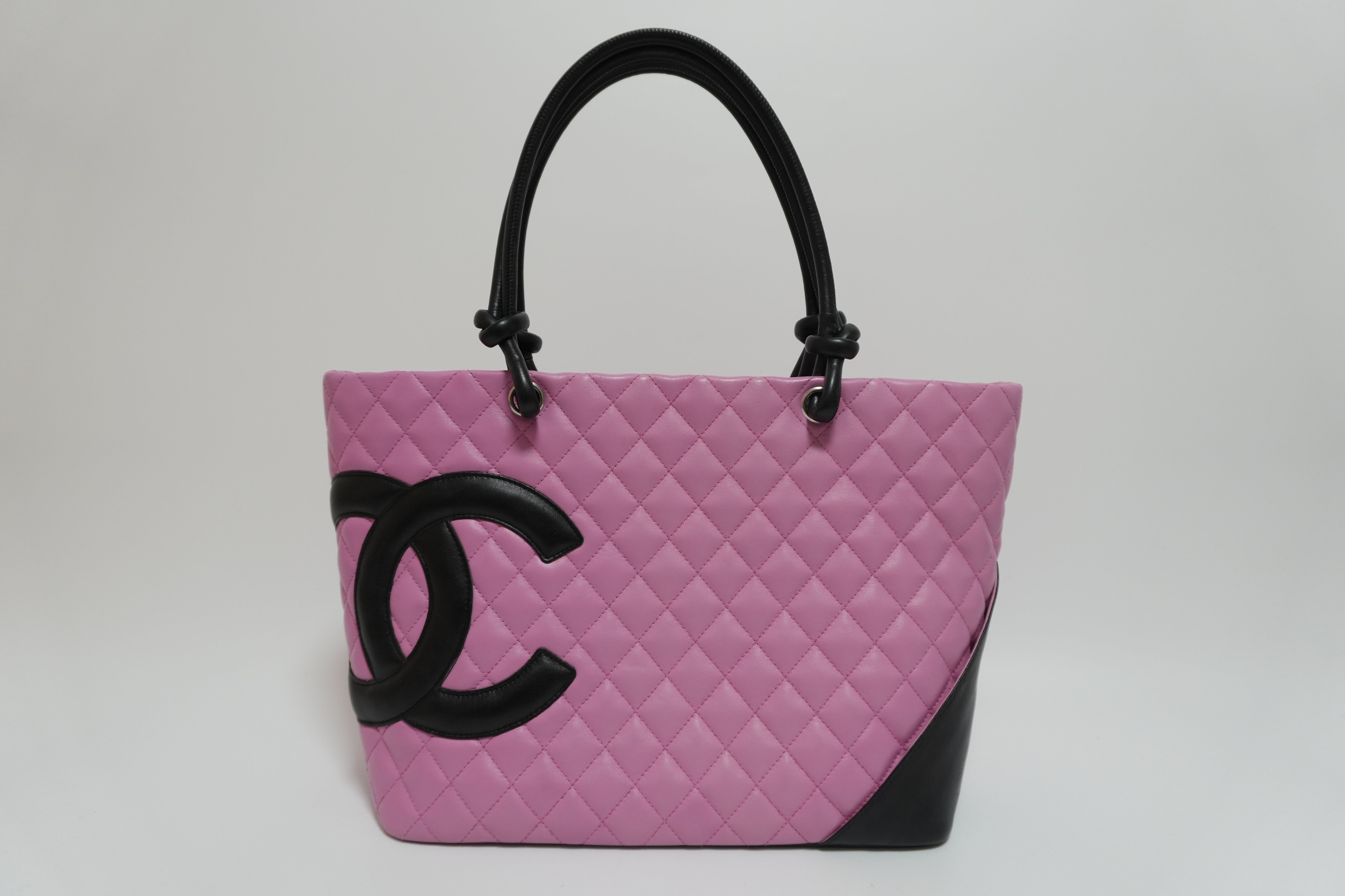 Chanel Cambon Tote Bag Pink Used