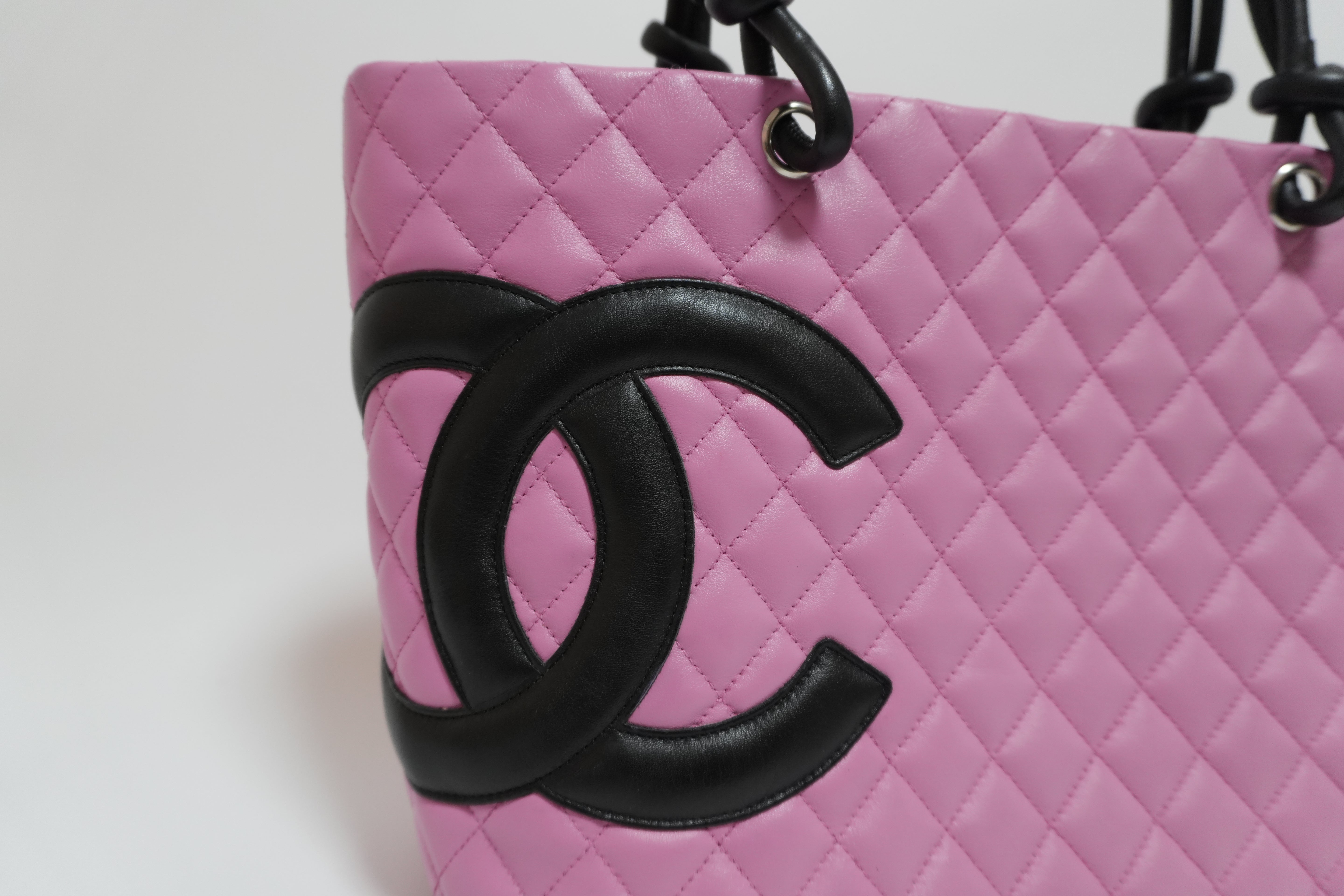 Chanel Cambon Tote Bag Pink Used