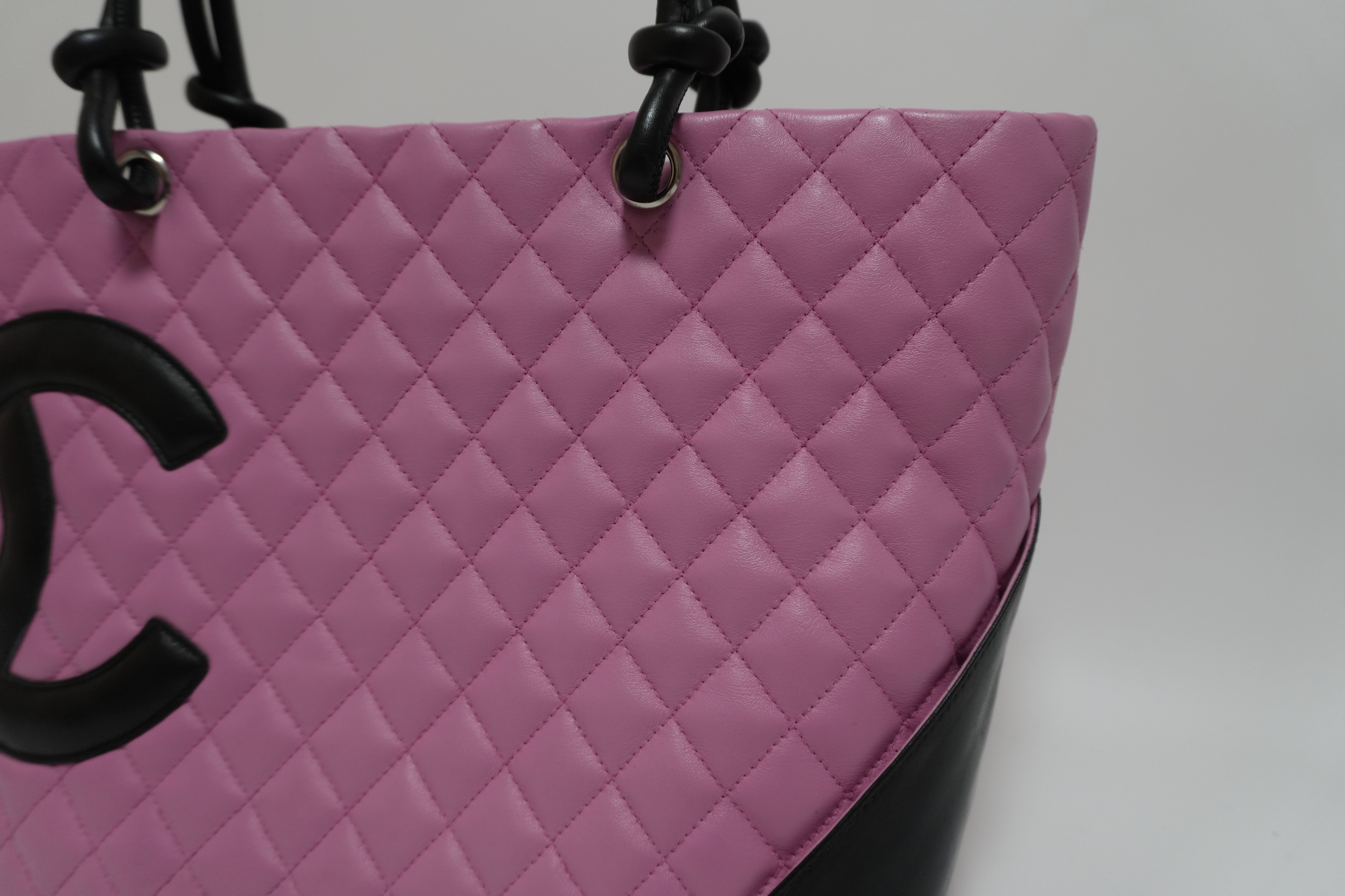 Chanel Cambon Tote Bag Pink Used