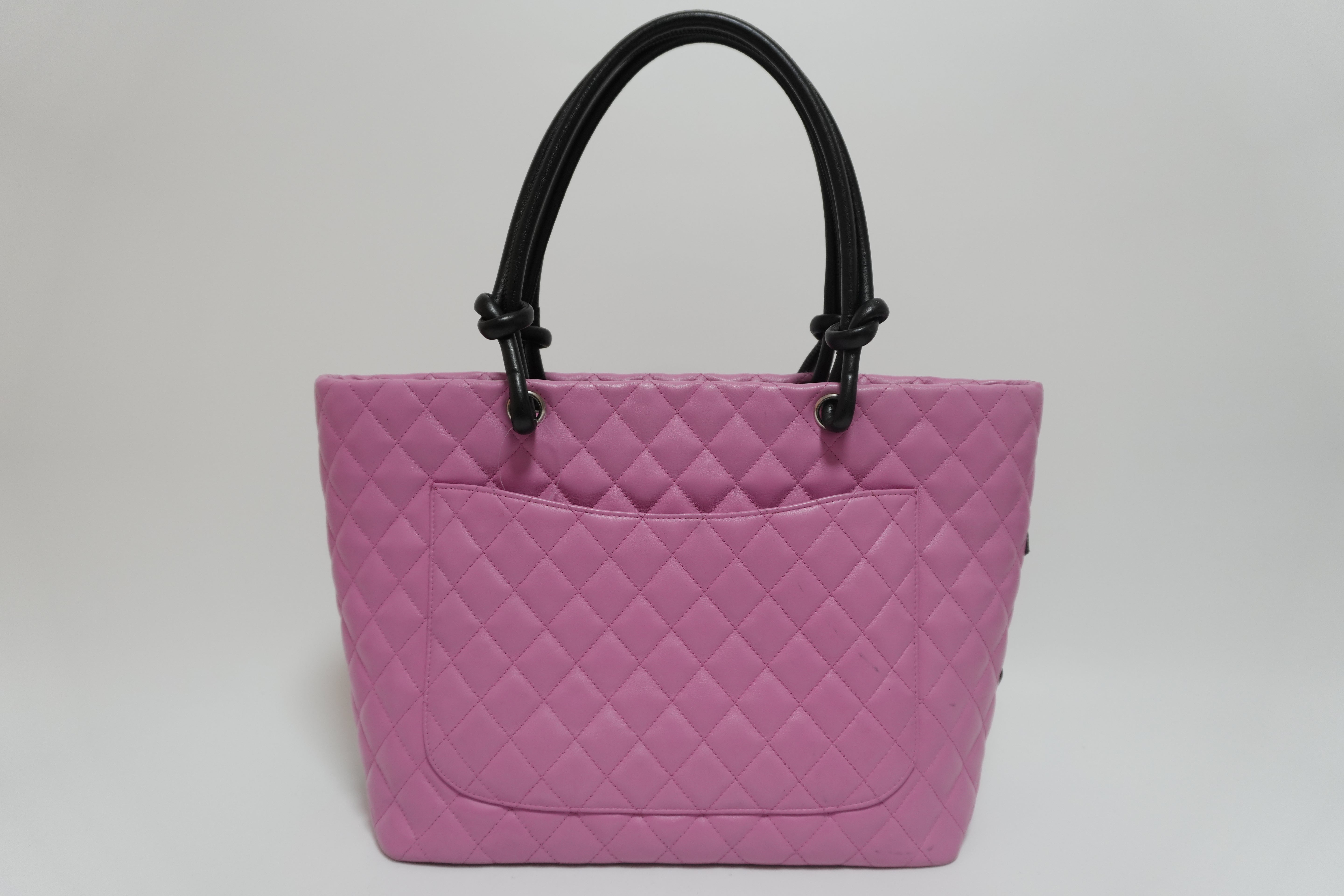 Chanel Cambon Tote Bag Pink Used