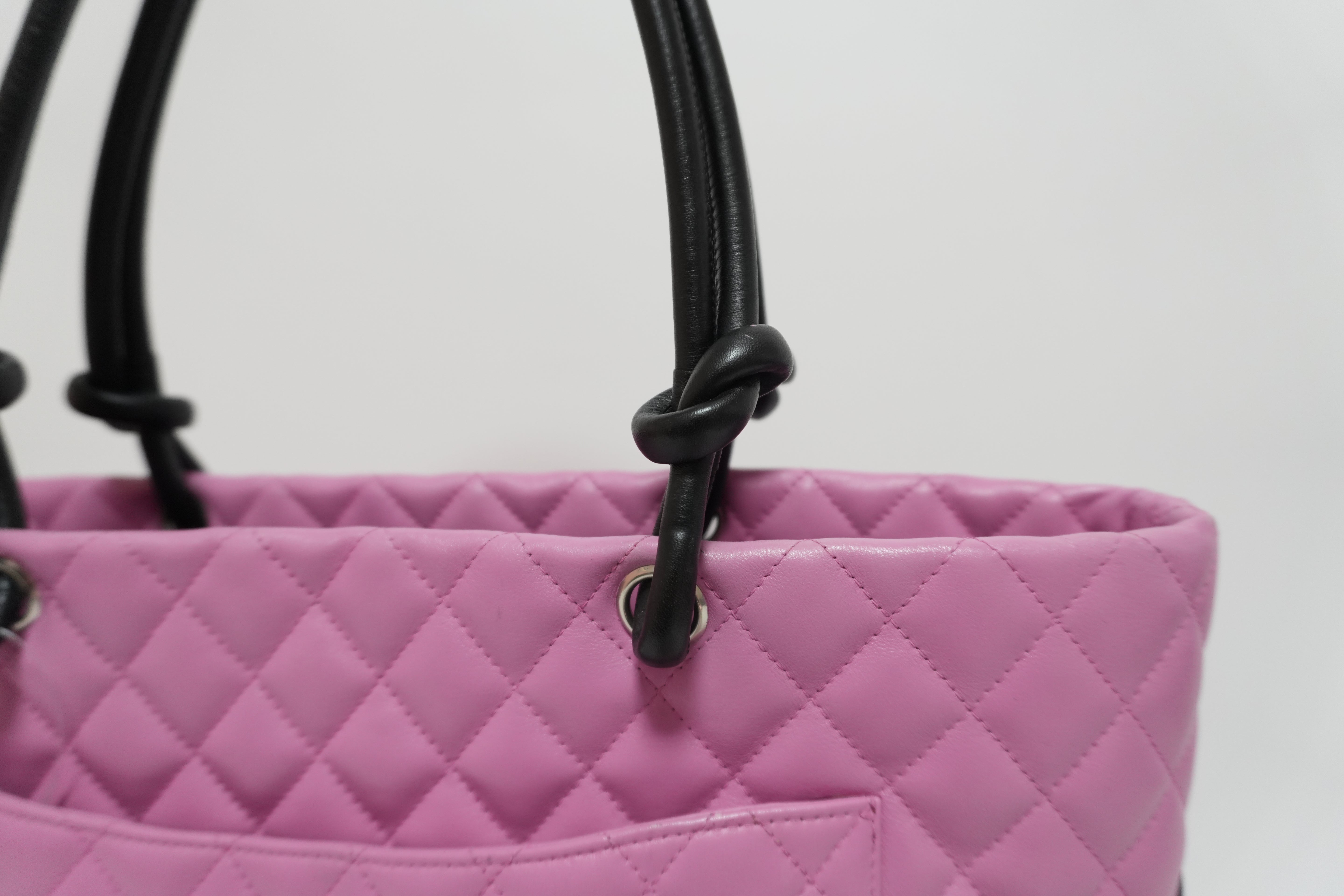 Chanel Cambon Tote Bag Pink Used