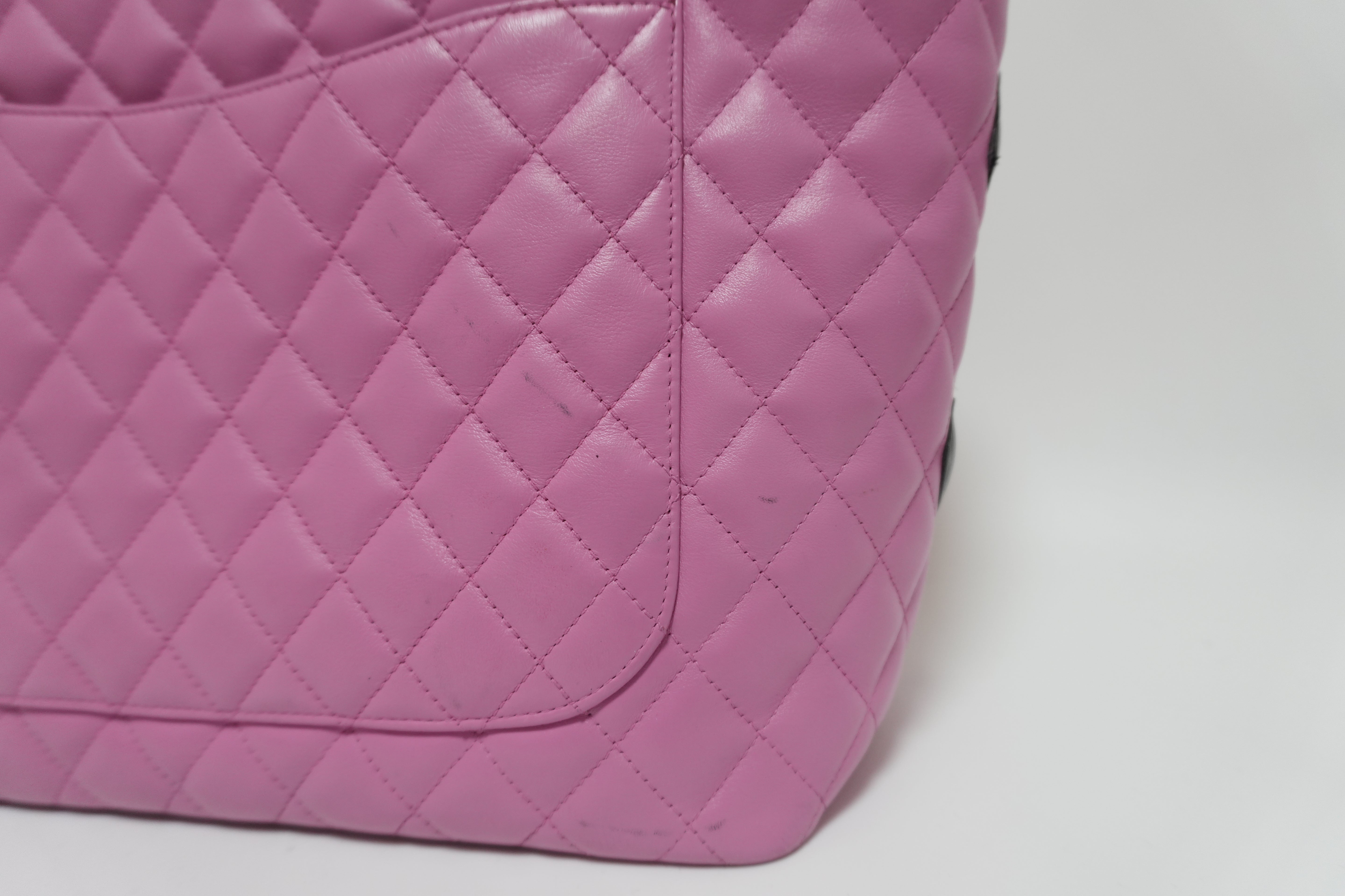 Chanel Cambon Tote Bag Pink Used