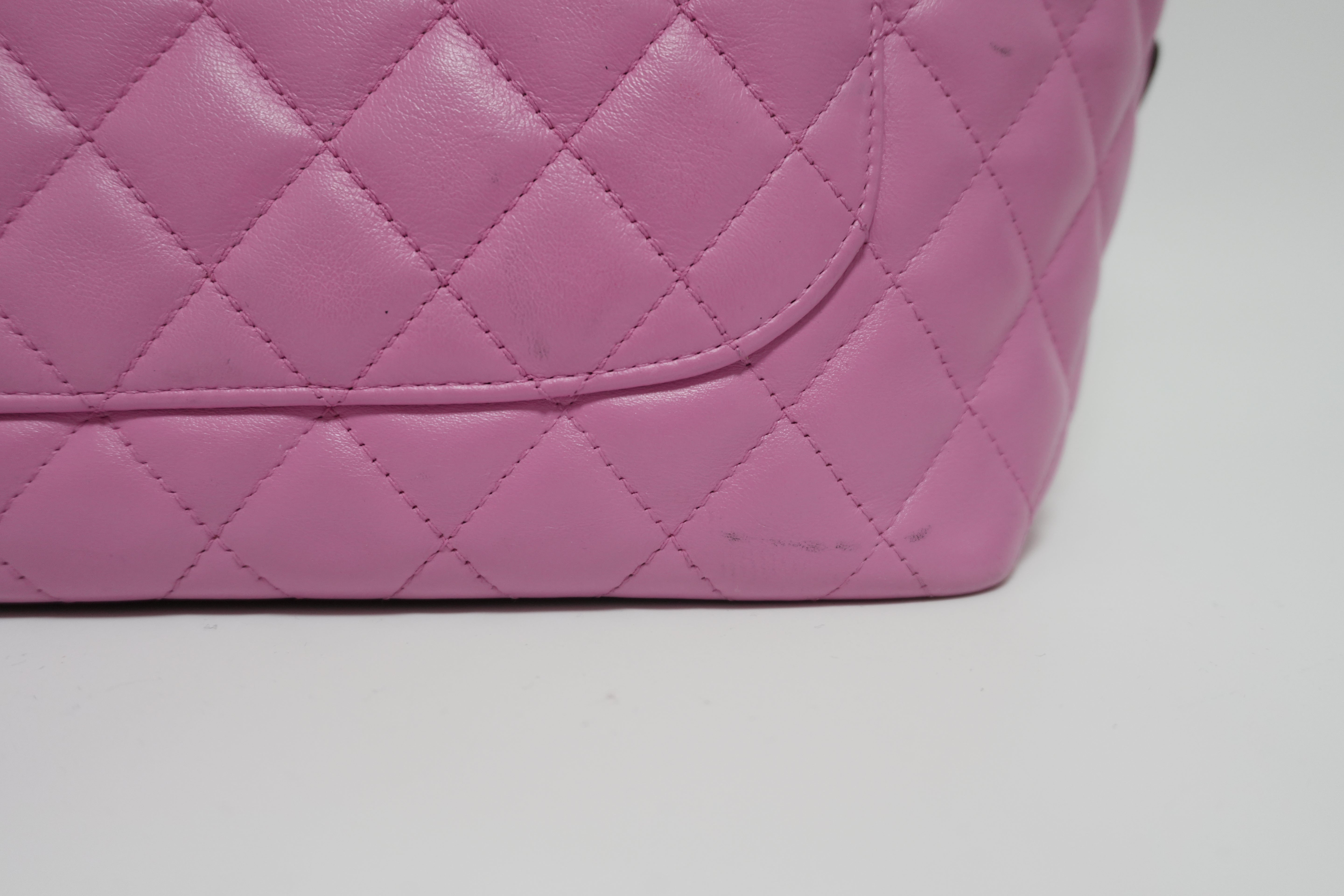 Chanel Cambon Tote Bag Pink Used