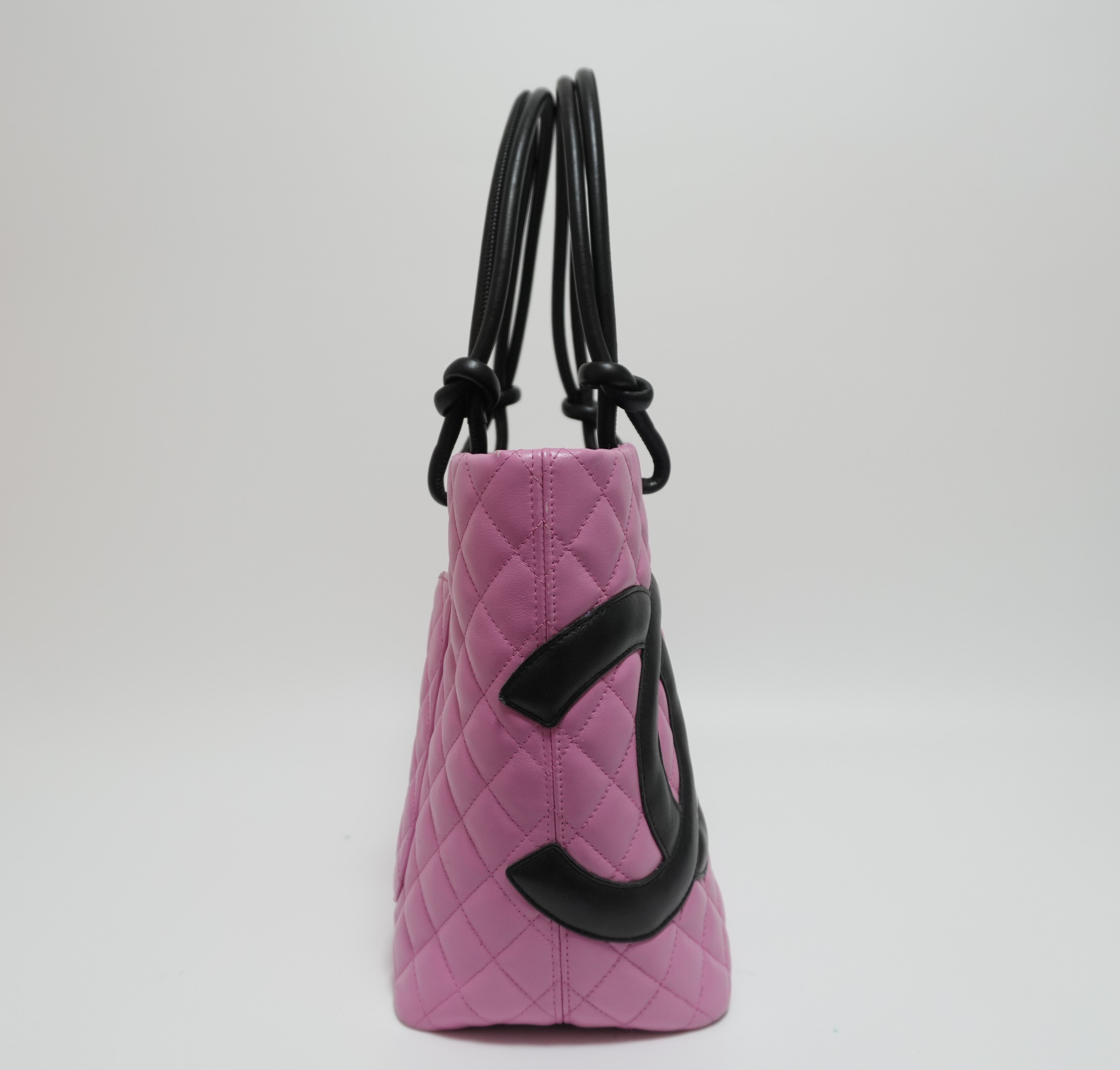 Chanel Cambon Tote Bag Pink Used