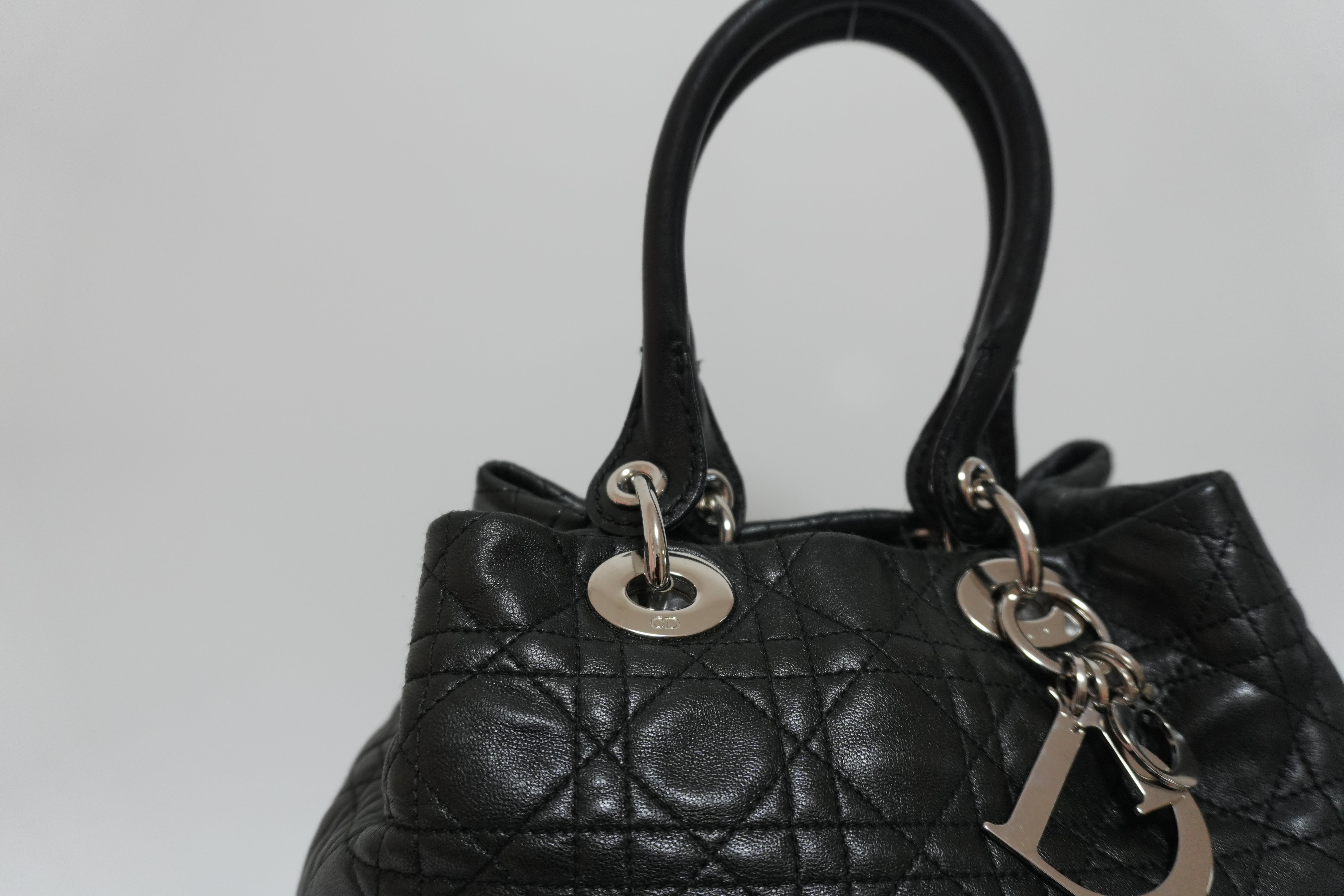 Dior Leather Cannage Tote Bag Used