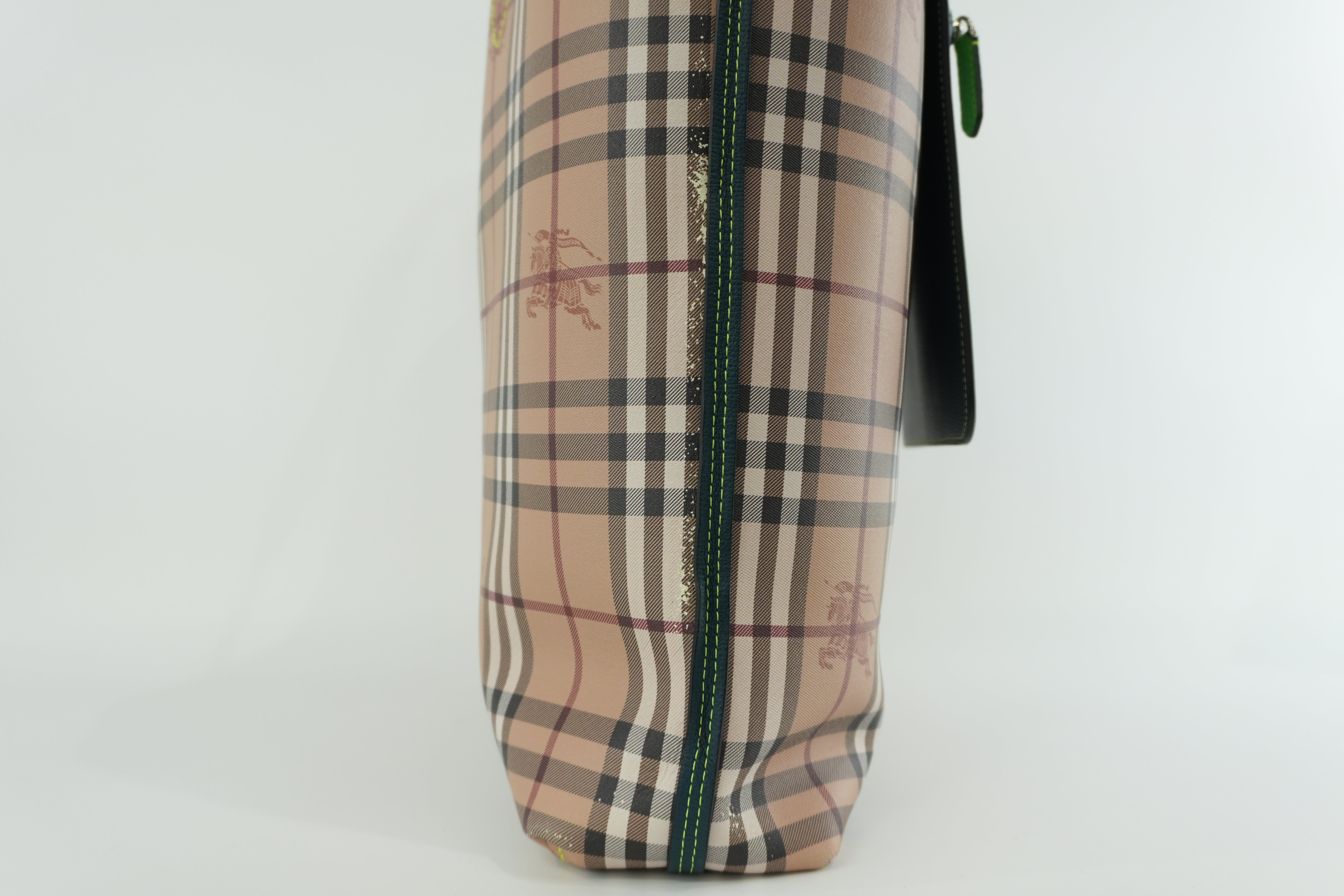 Burberry Reversible Tote Bag Brown and Green Used