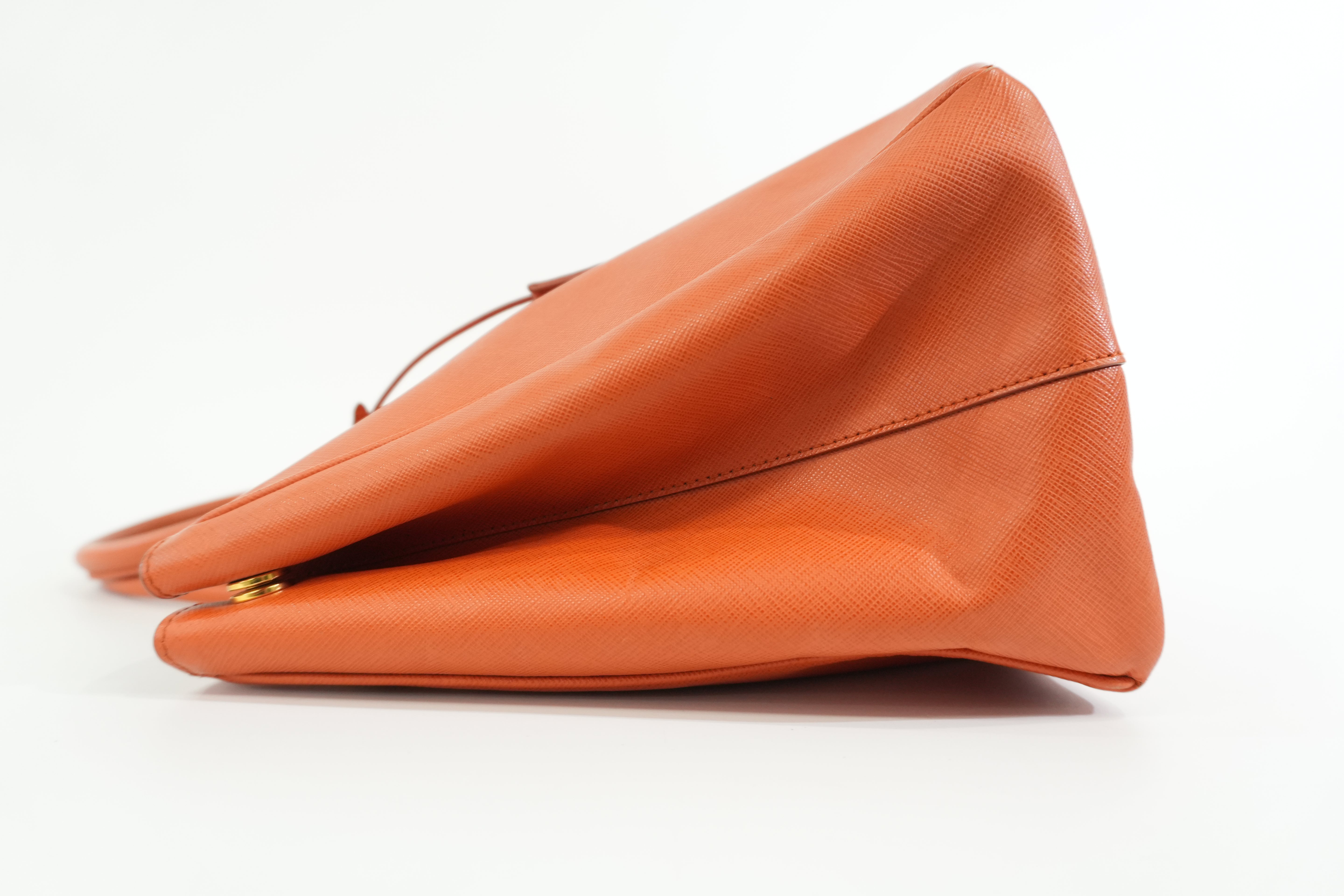 Pre-owned Prada Galleria Saffiano Tote Bag Orange