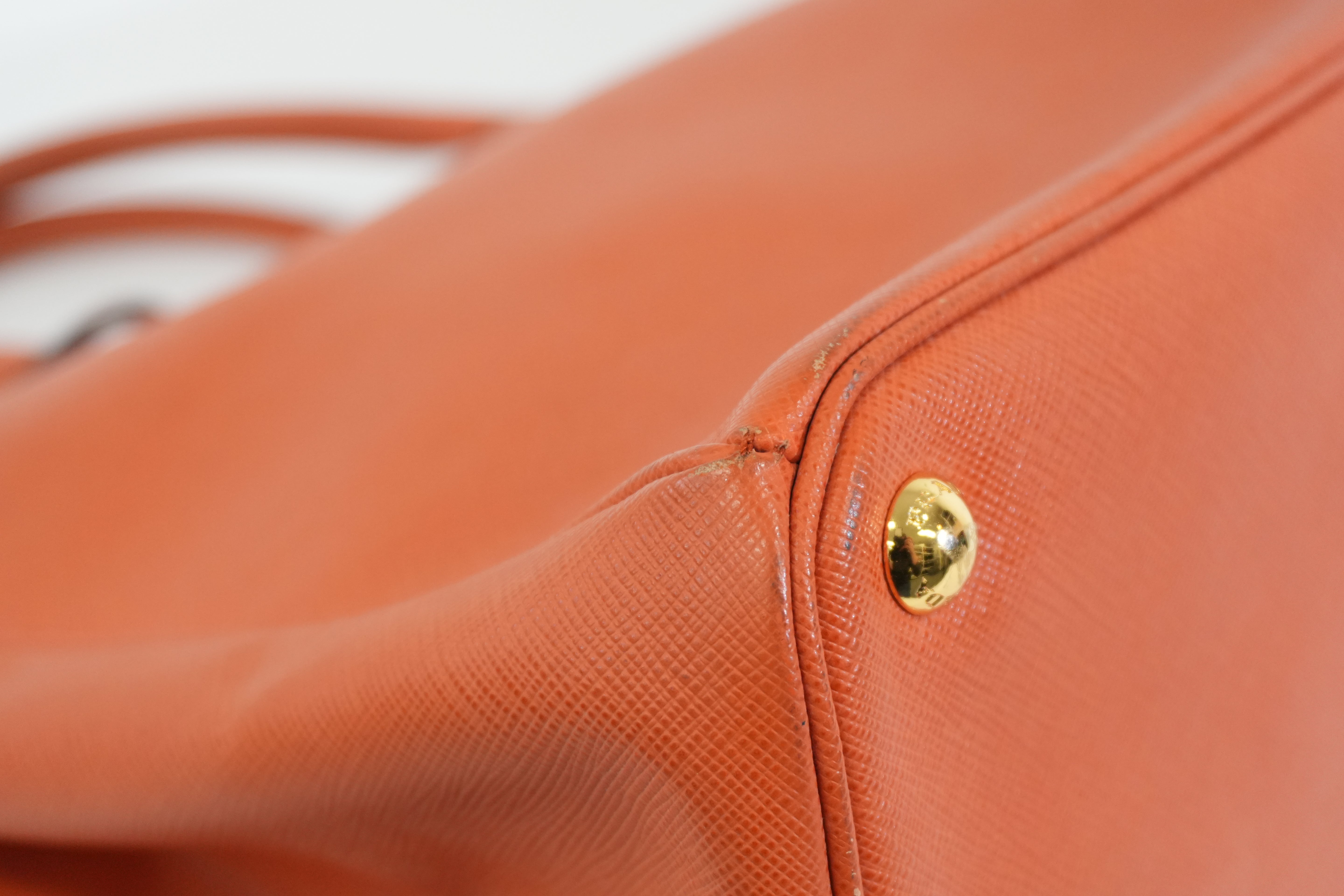Pre-owned Prada Galleria Saffiano Tote Bag Orange
