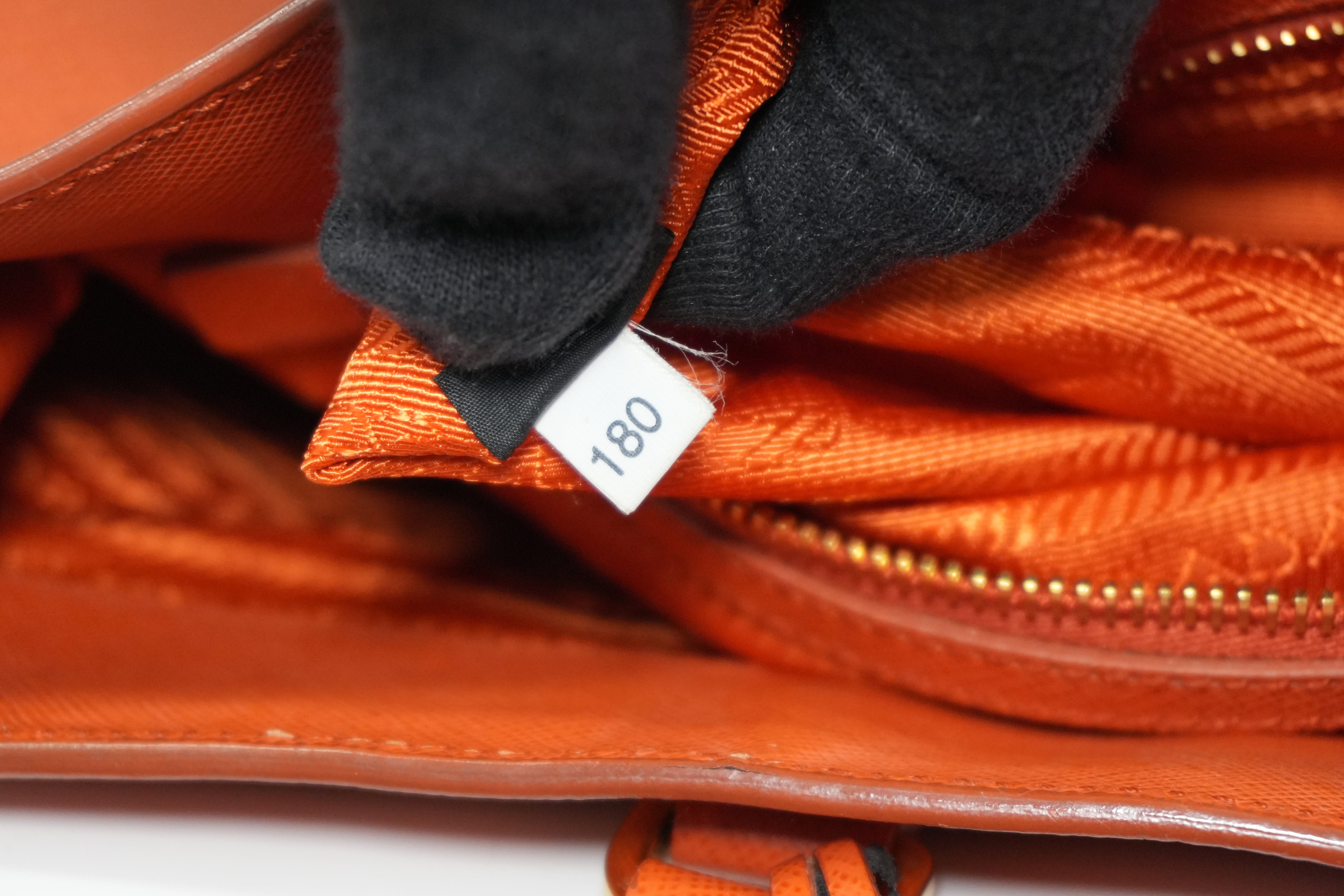 Pre-owned Prada Galleria Saffiano Tote Bag Orange
