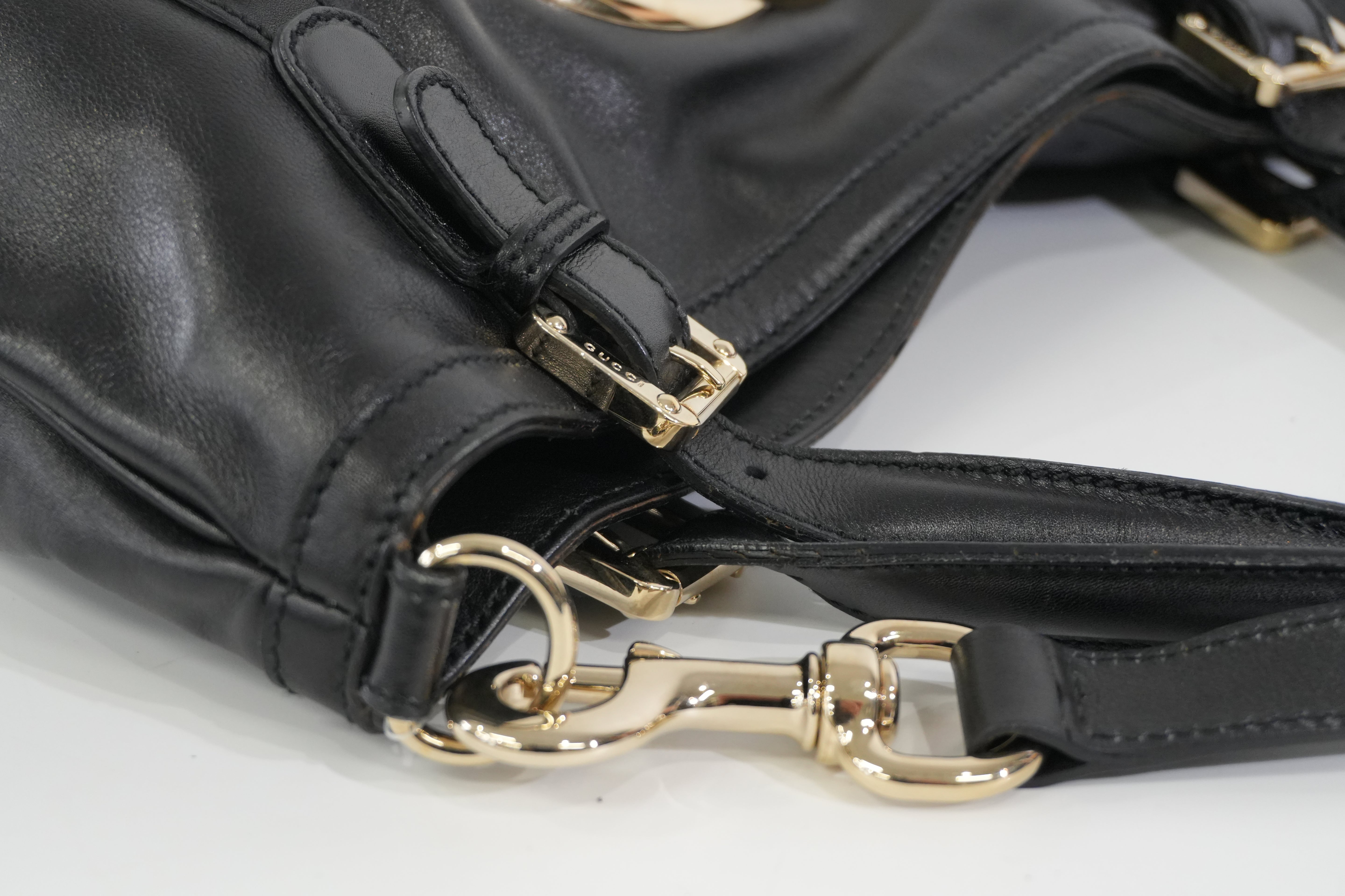 Pre-owned Gucci Two Way Britt Satchel Shoulder Bag Black