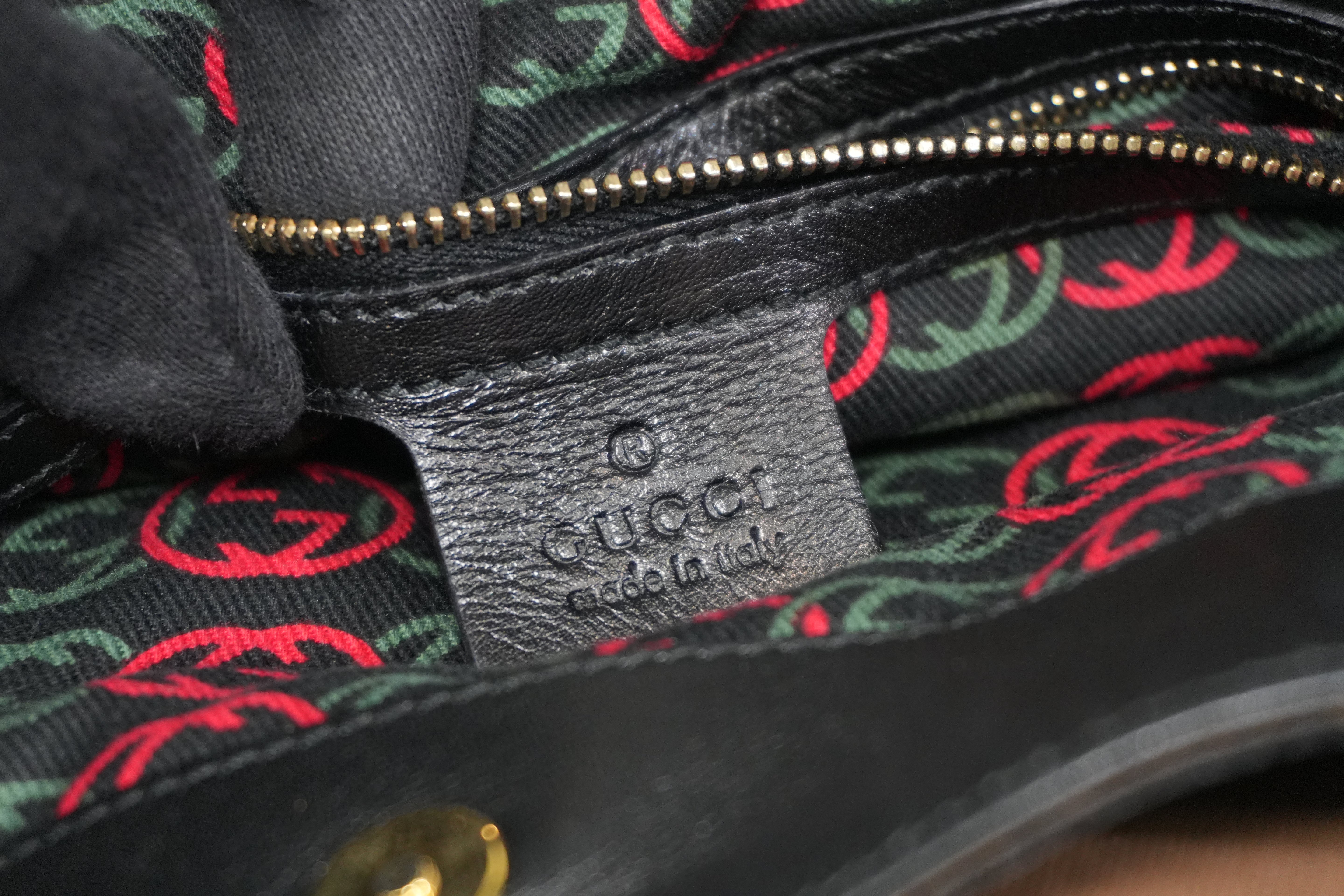 Pre-owned Gucci Two Way Britt Satchel Shoulder Bag Black