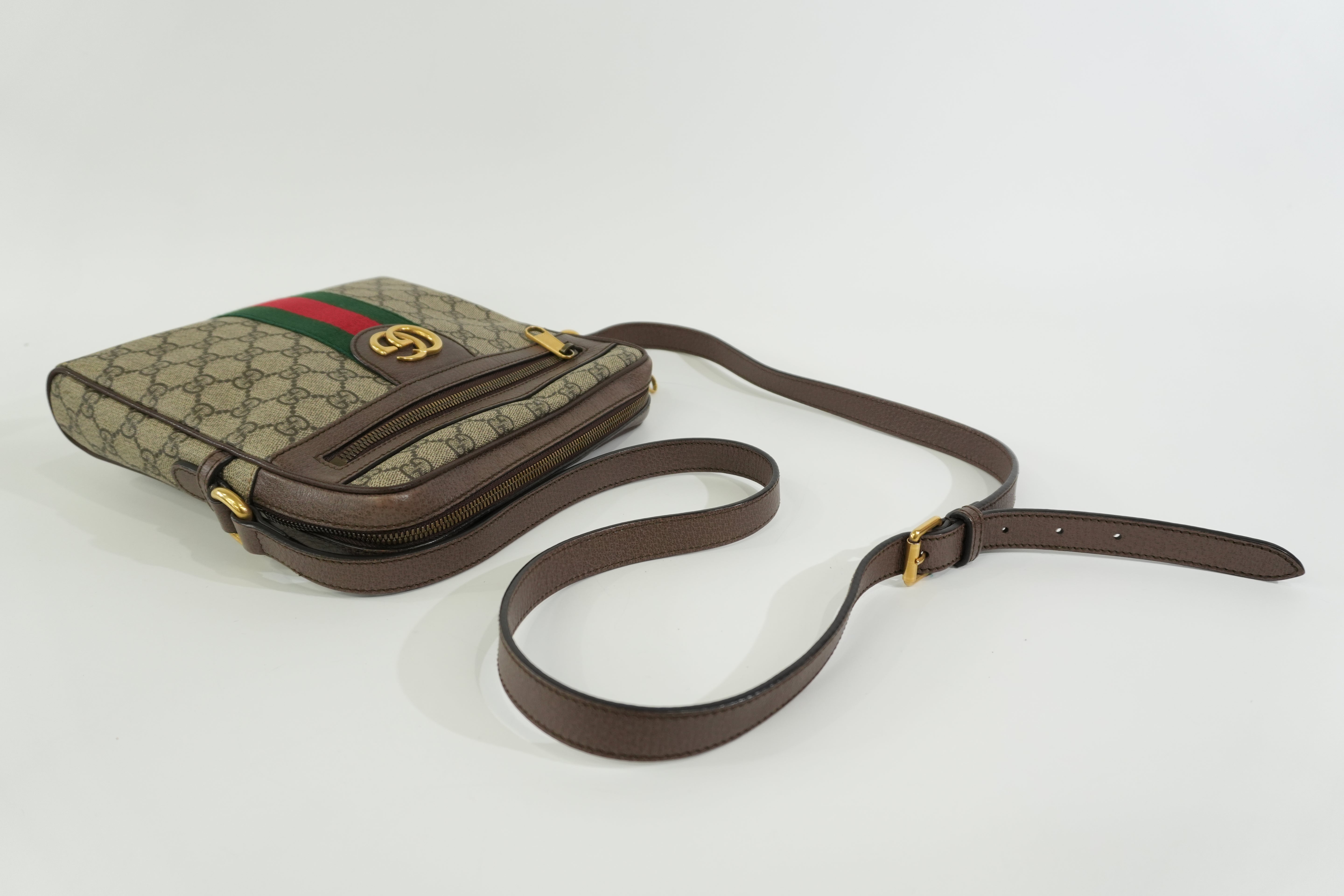 Pre-owned Gucci Ophidia Shoulder Bag Brown