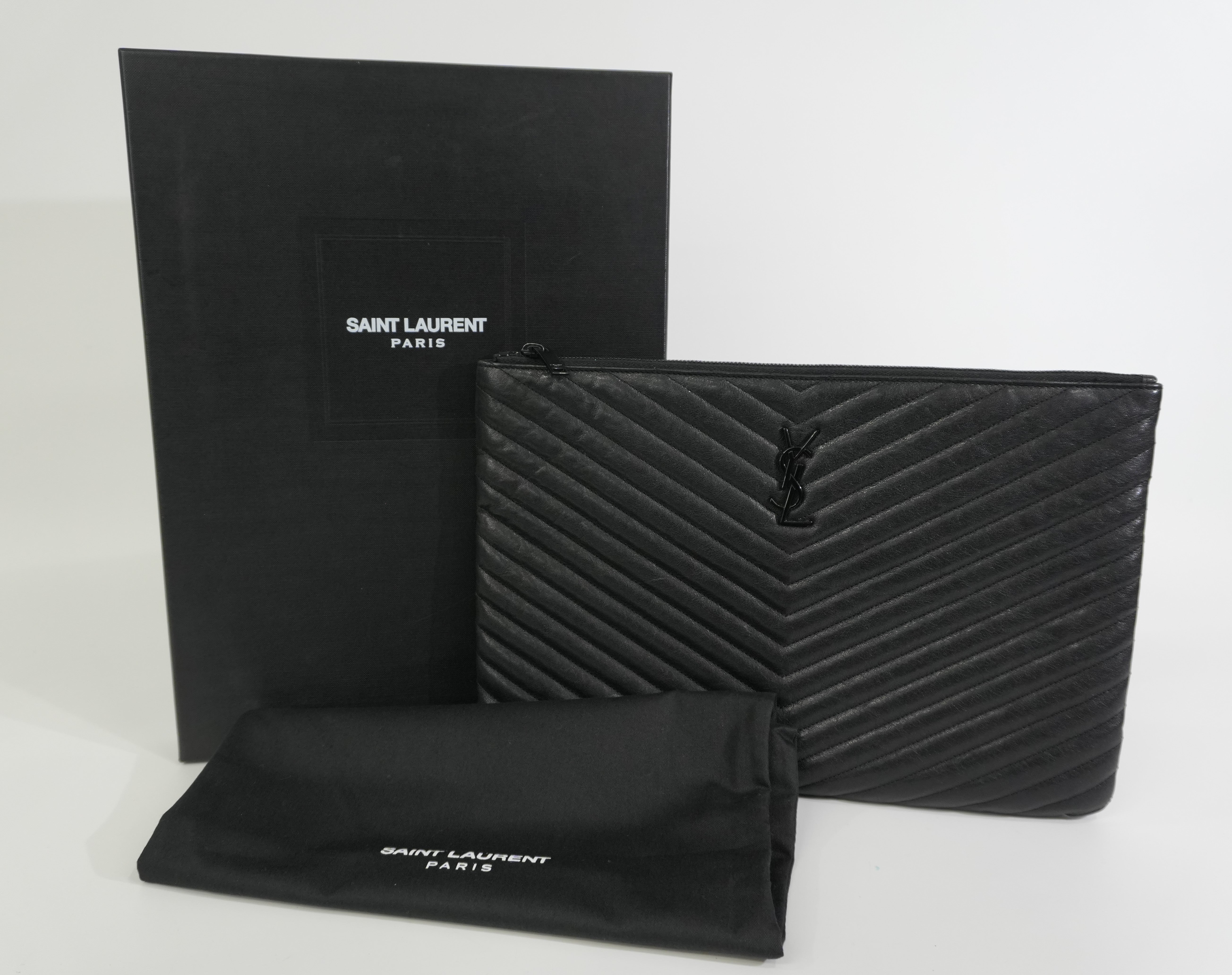 Pre-owned Saint Laurent Clutch Bag Black