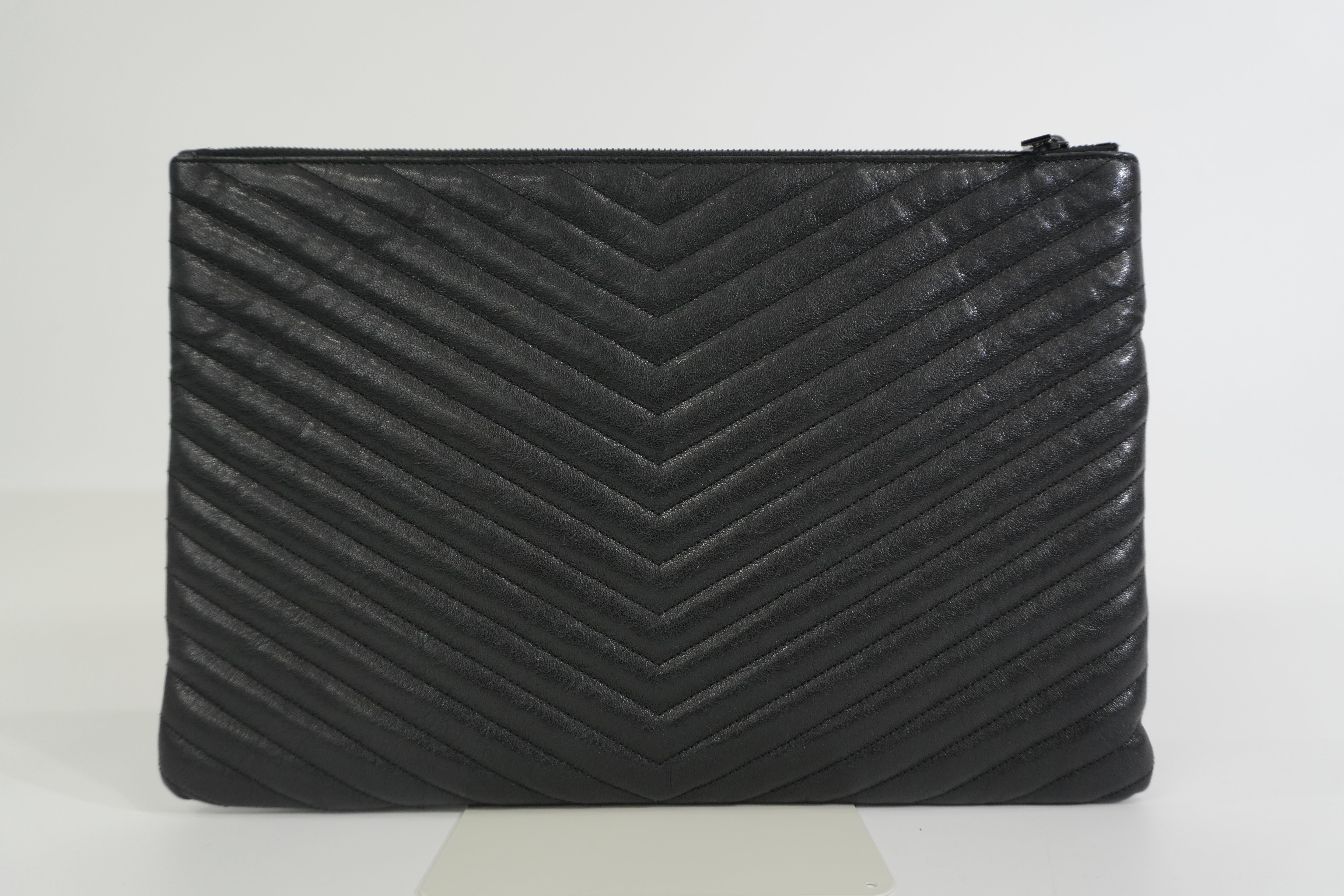 Pre-owned Saint Laurent Clutch Bag Black