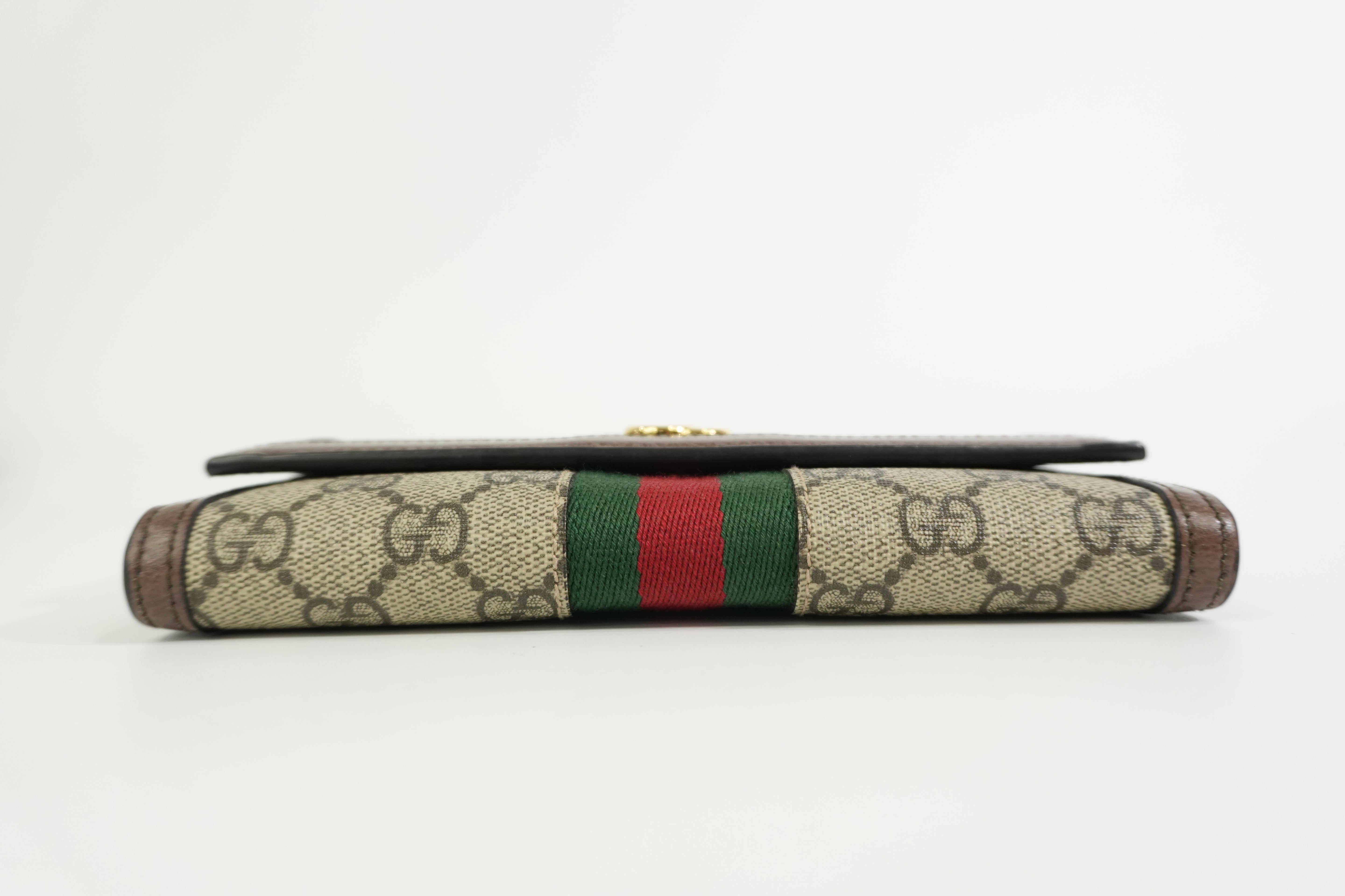 Pre-owned Gucci Ophidia Long Wallet Brown