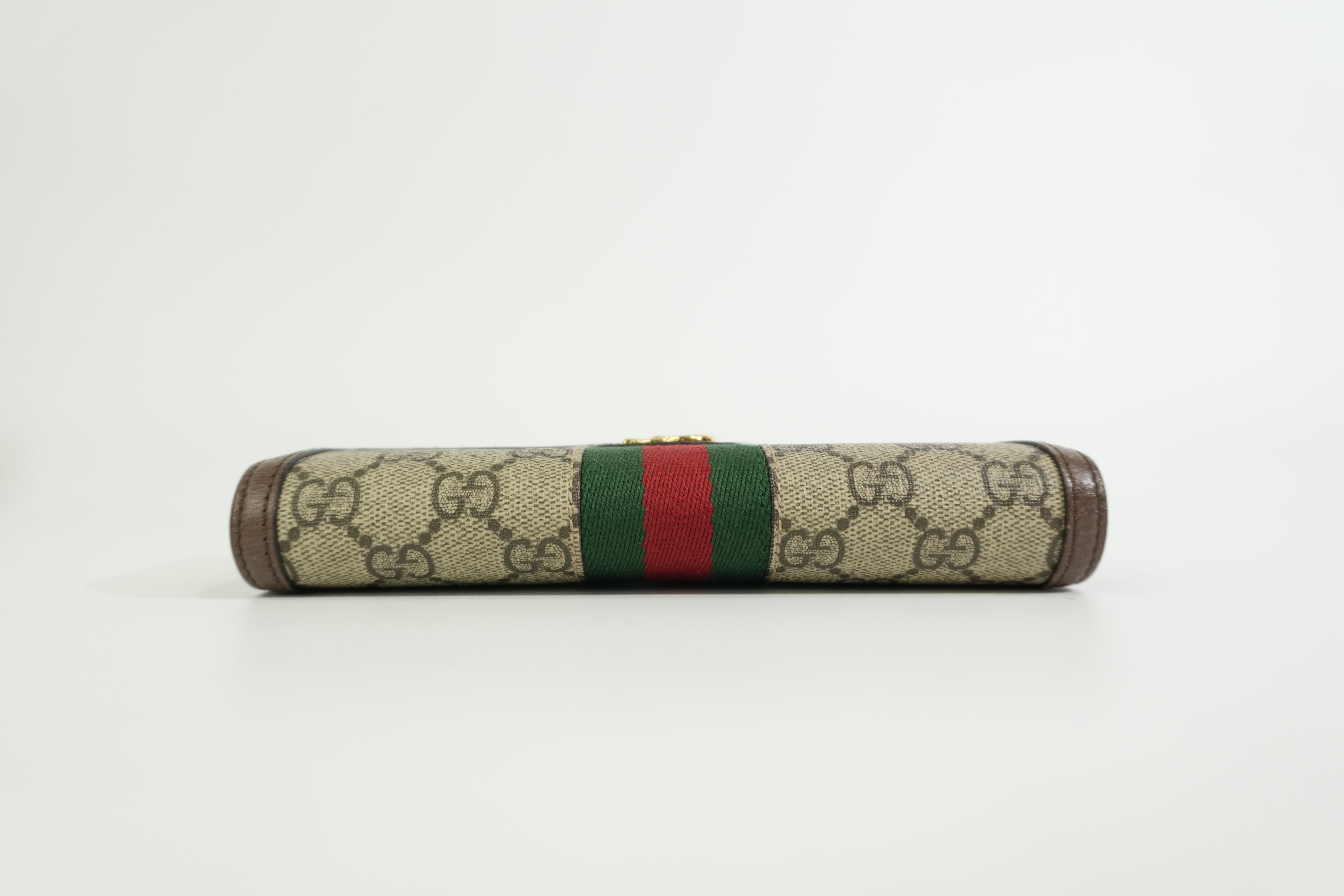 Pre-owned Gucci Ophidia Long Wallet Brown