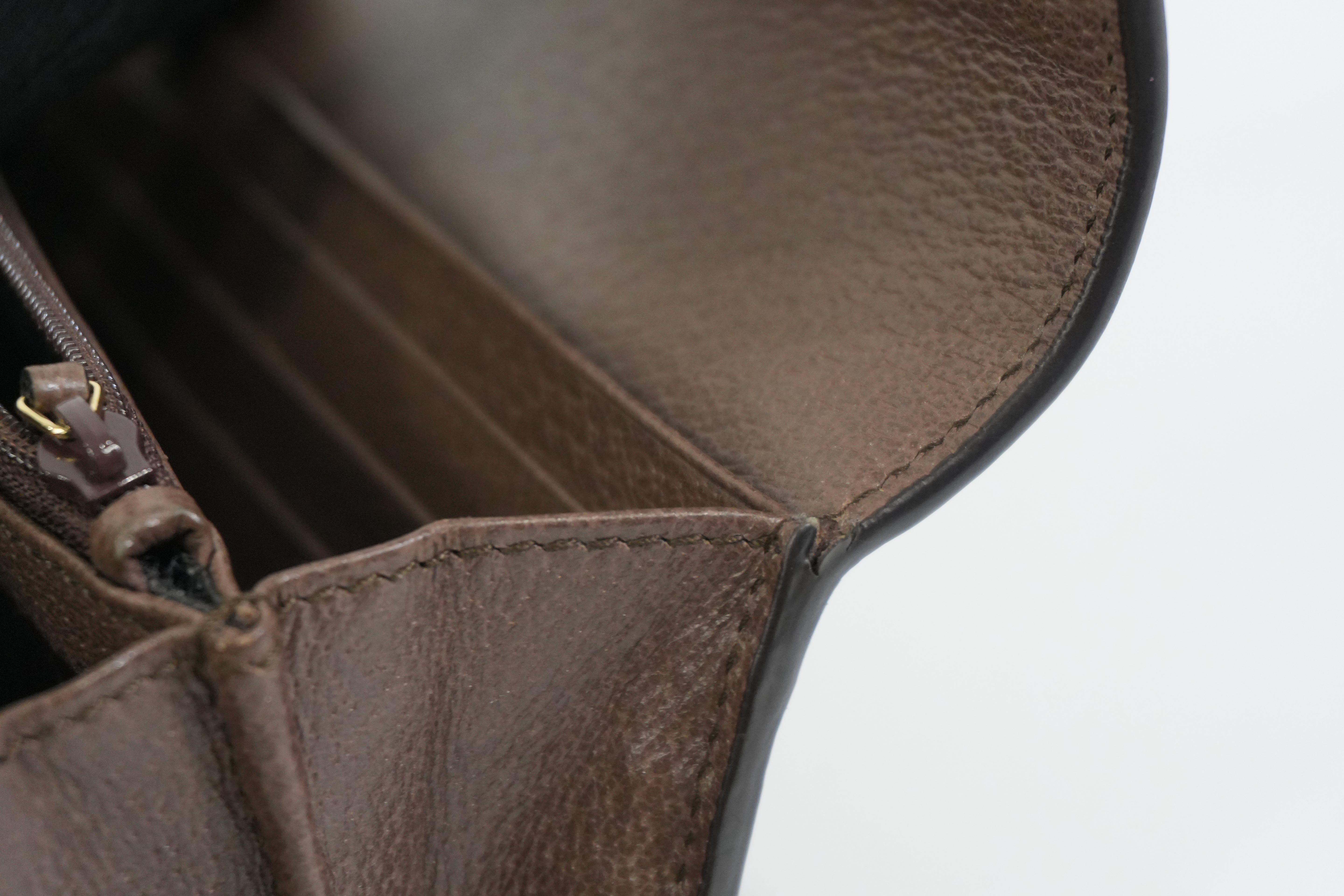 Pre-owned Gucci Ophidia Long Wallet Brown