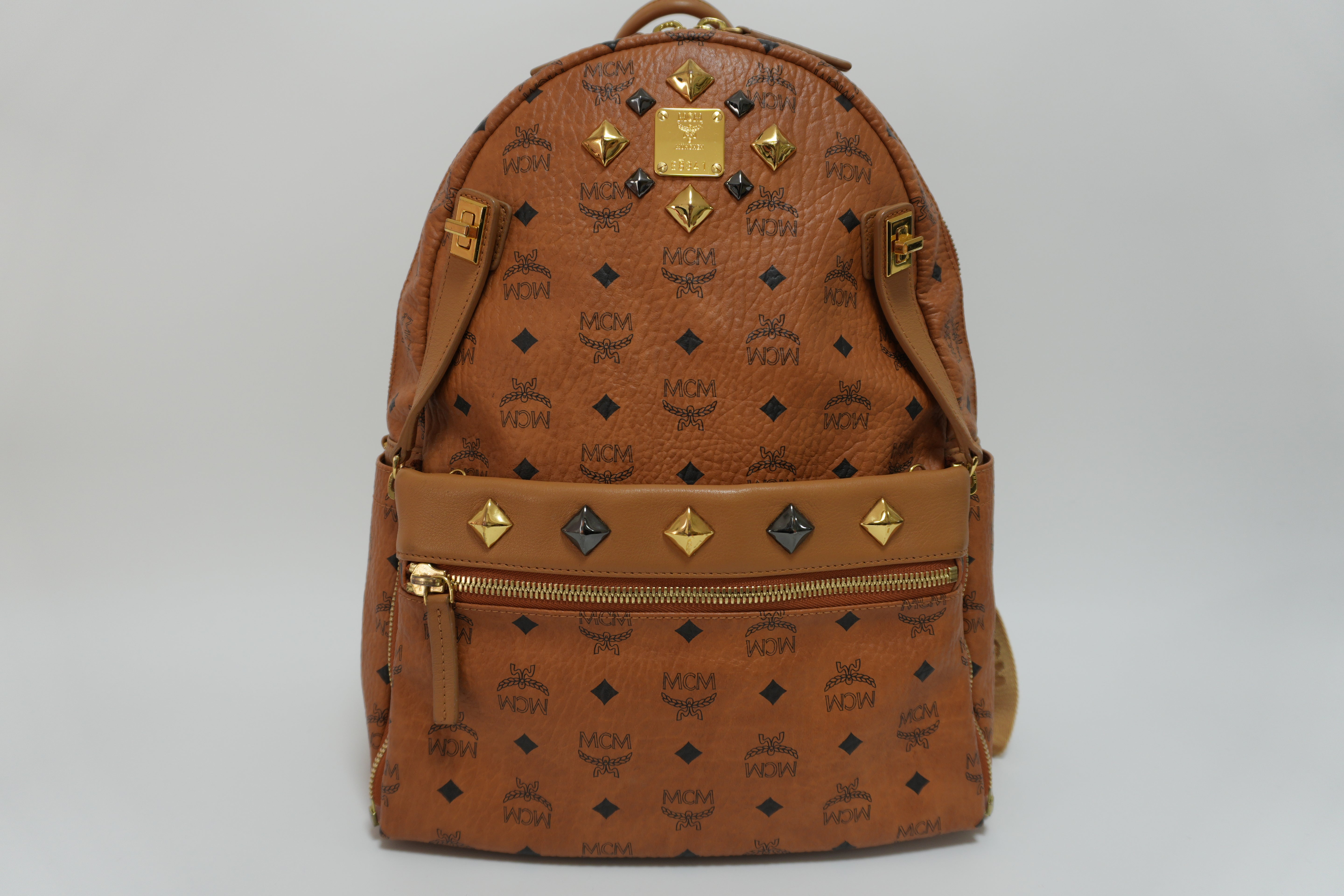 MCM Stark Backpack Camel Canvas Used