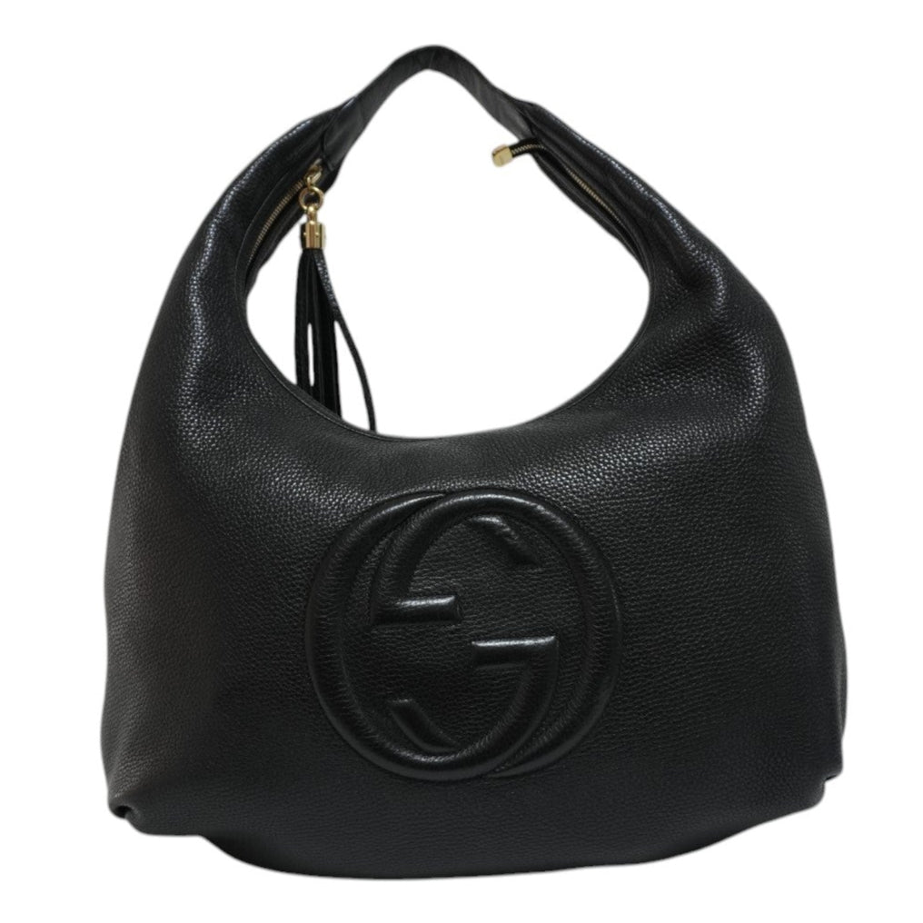 Gucci Soho Shoulder Bag Black Leather Used