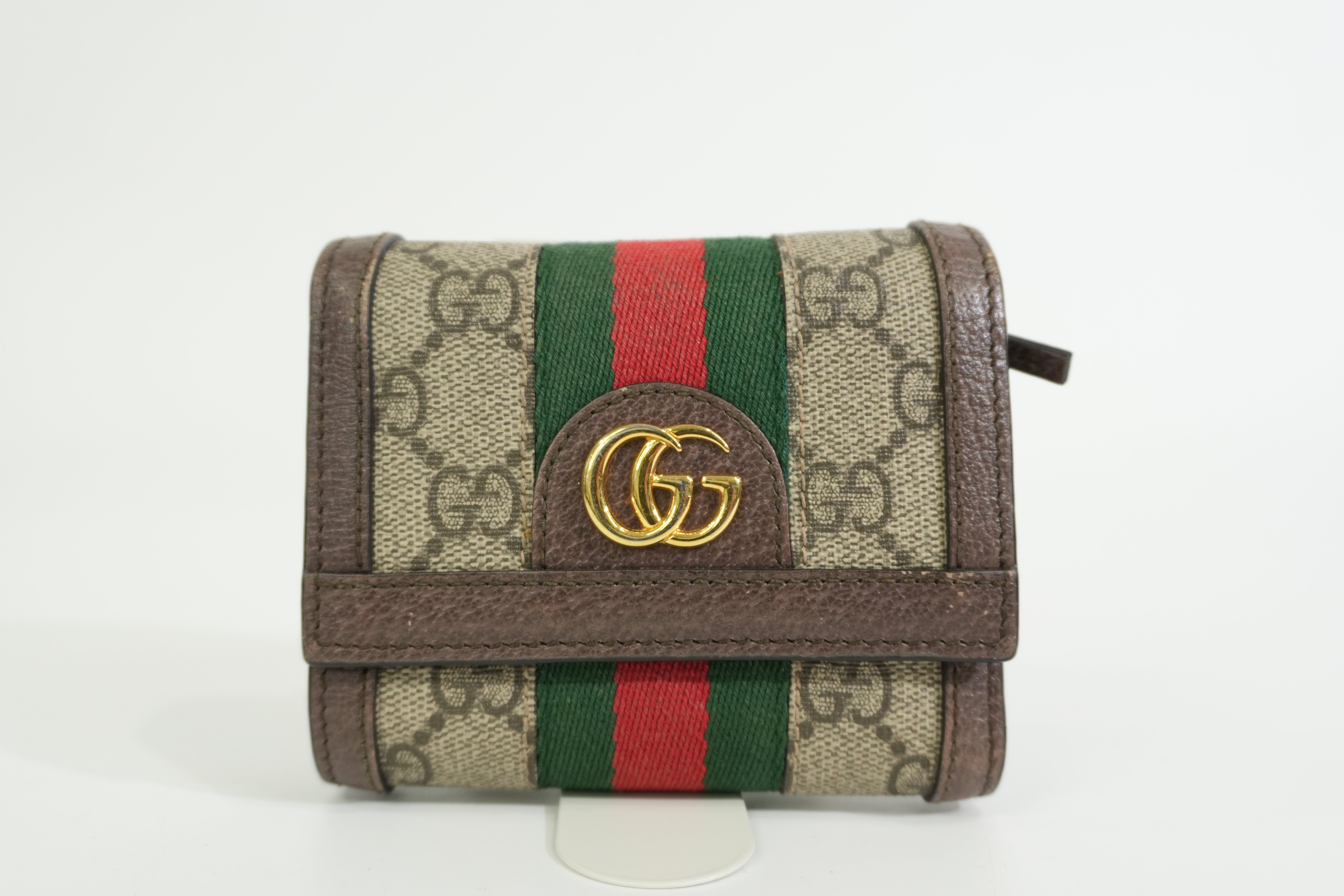 Pre-owned Gucci Ophidia Trifold Wallet Brown