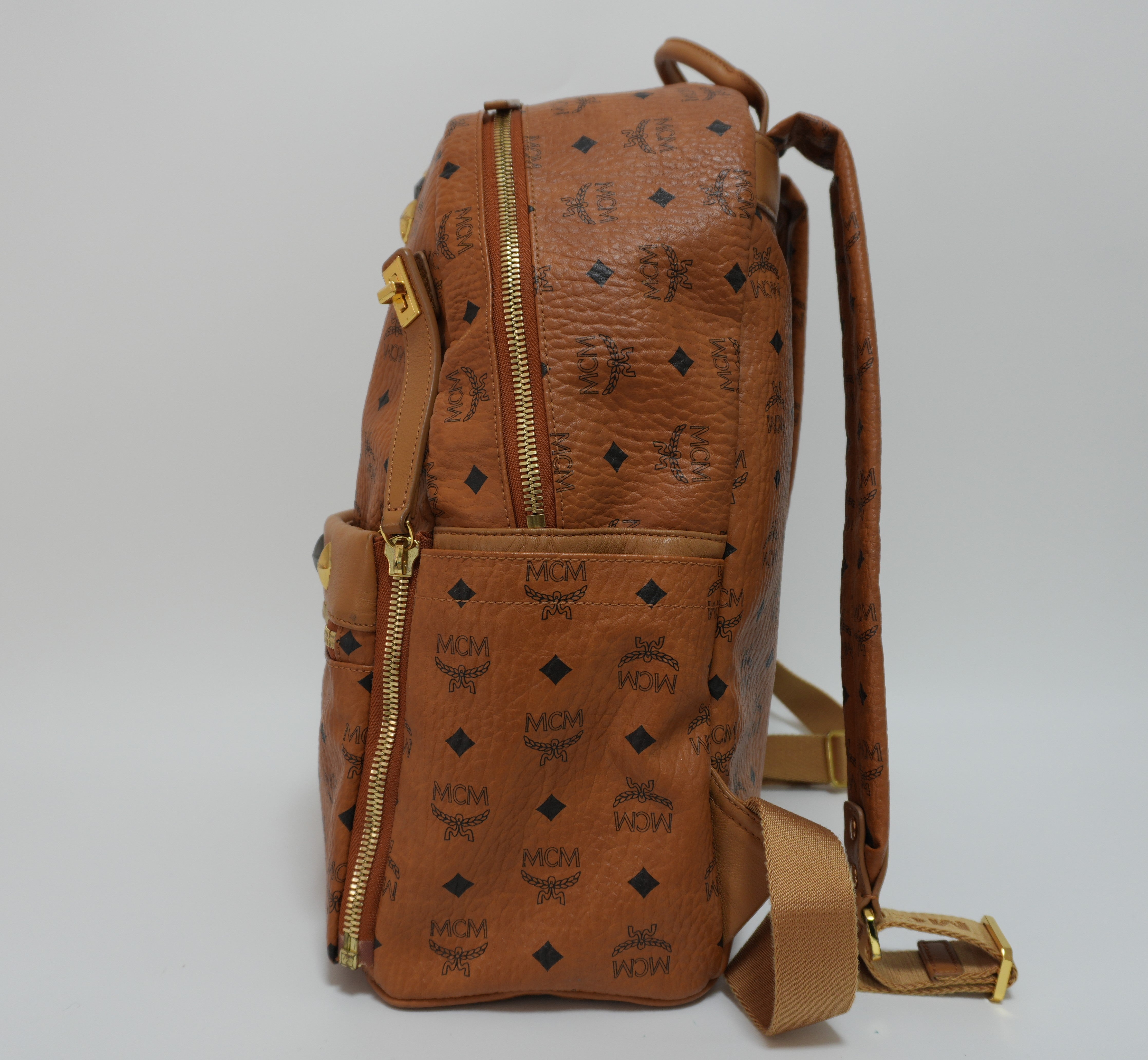 MCM Stark Backpack Camel Canvas Used