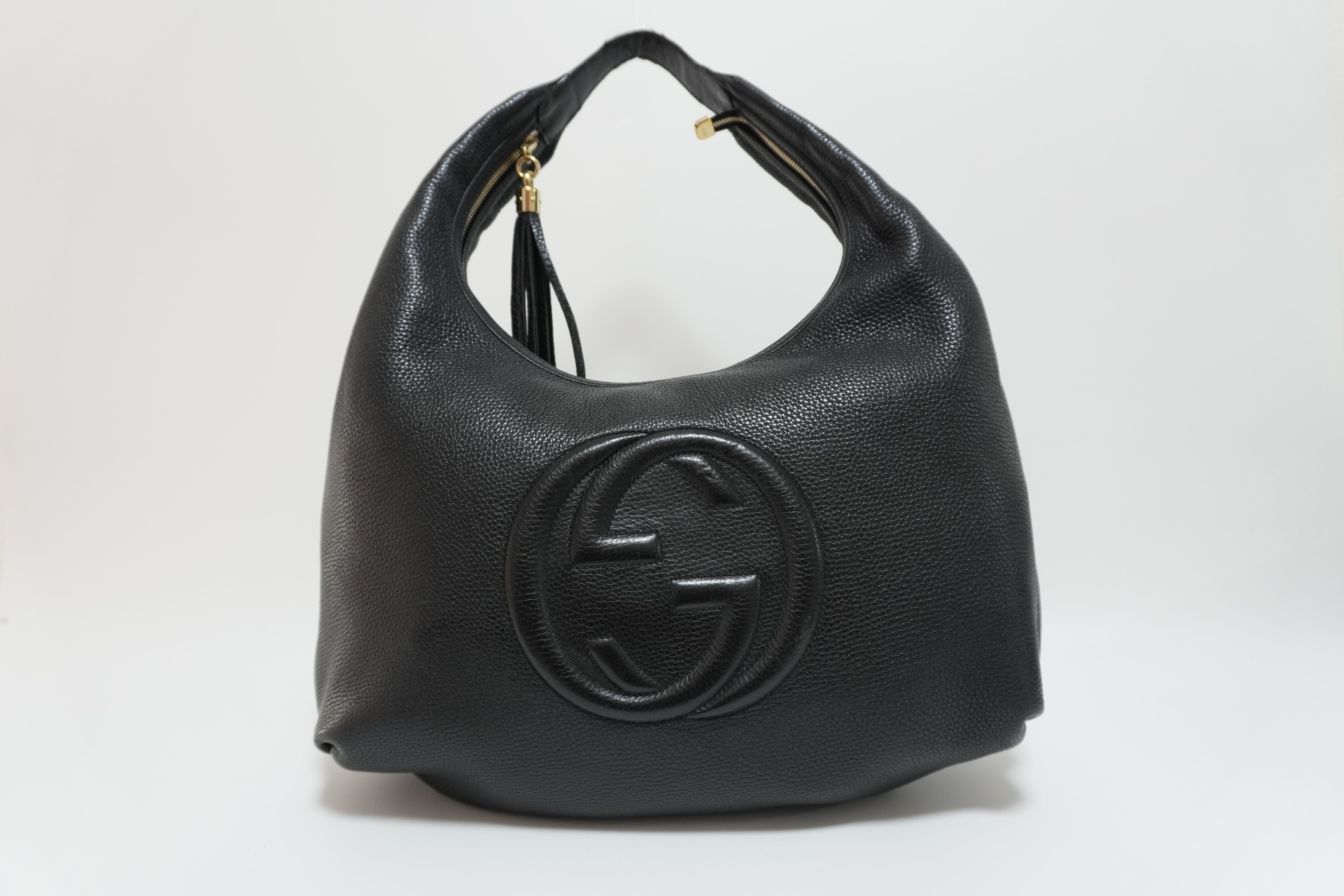 Gucci Soho Shoulder Bag Black Leather Used